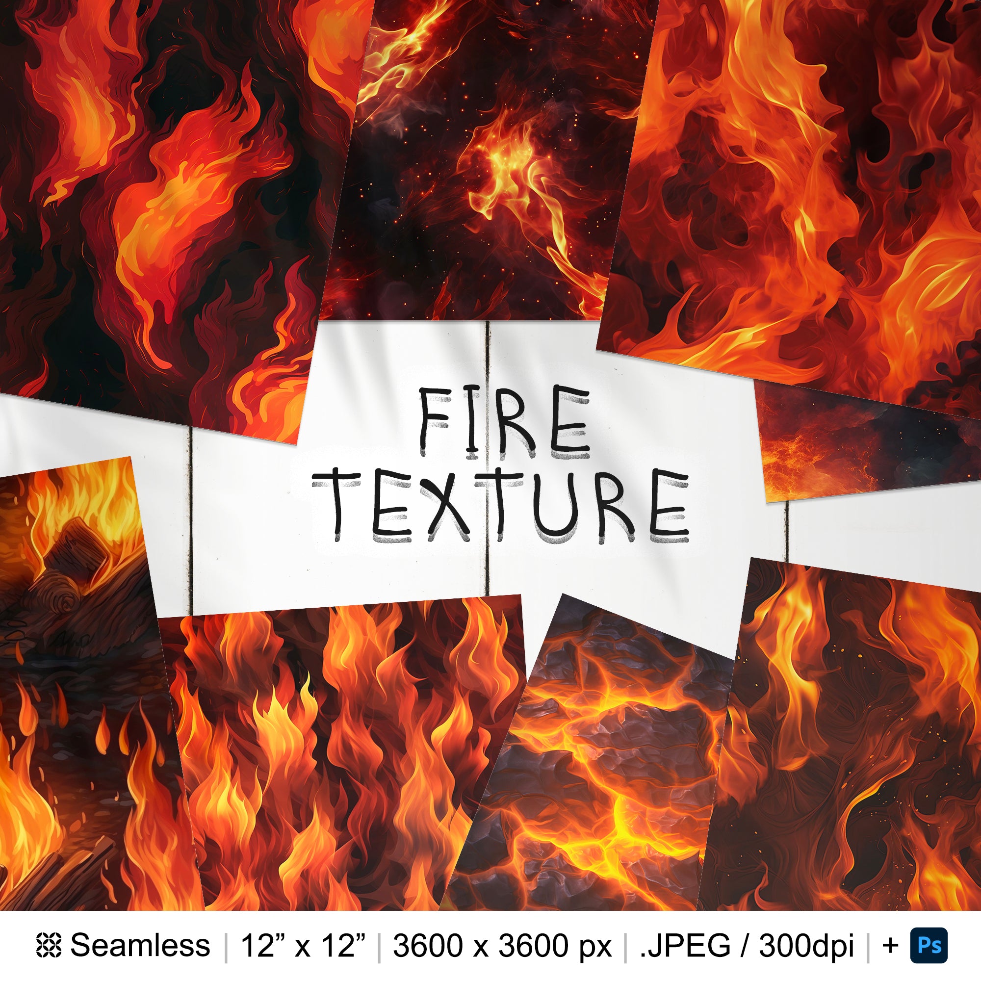 123 Fire Seamless Pattern