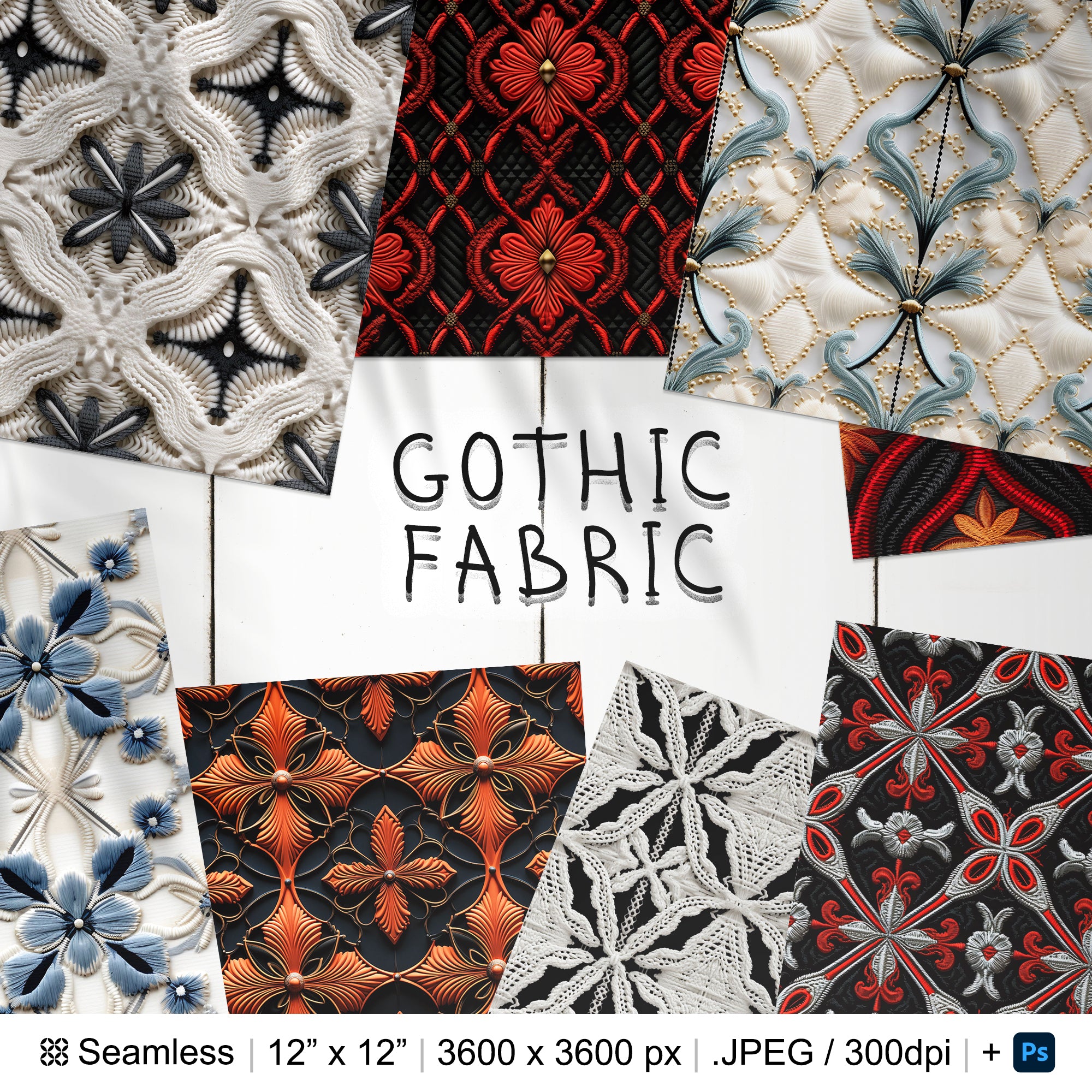 116 Gothic Fabric Seamless Pattern