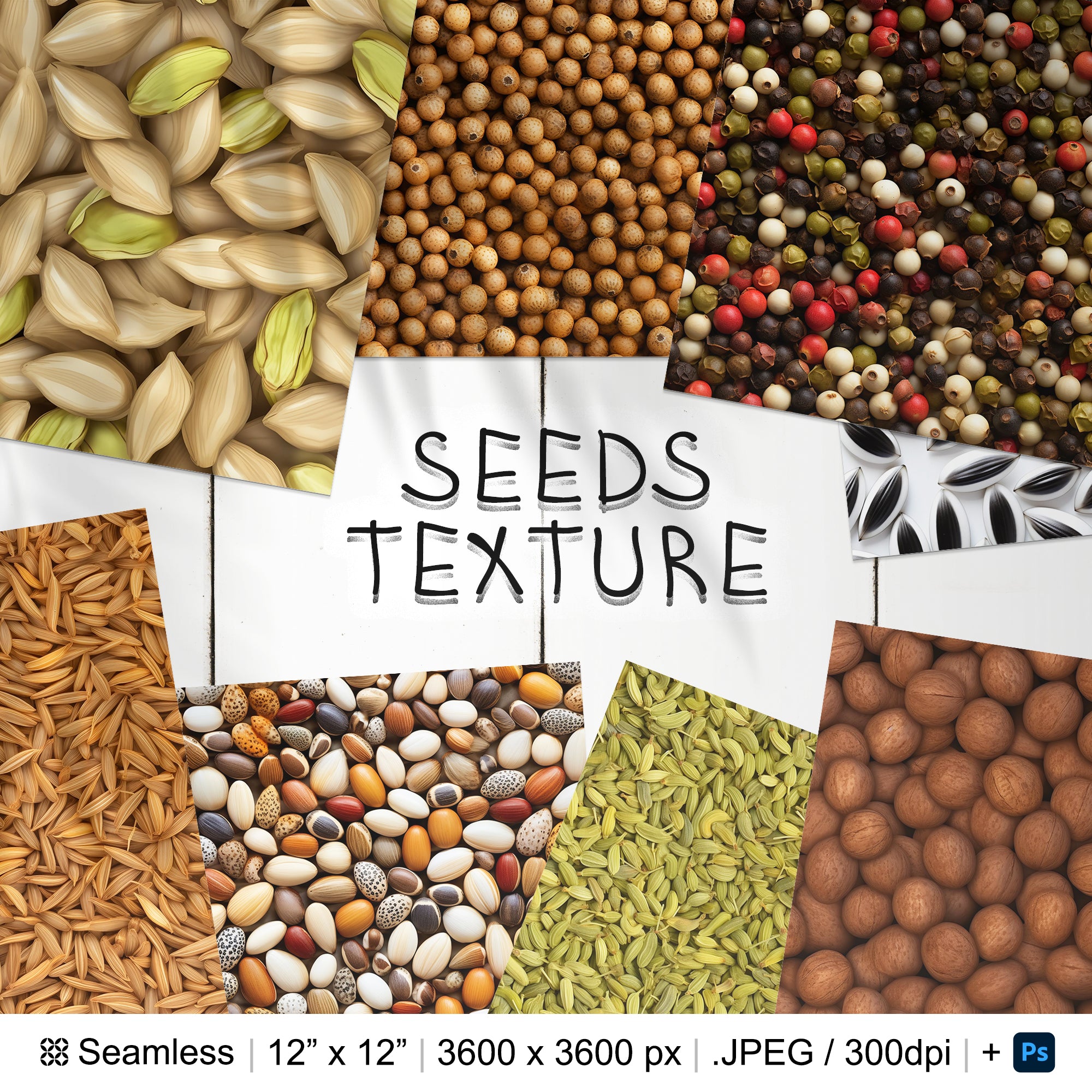 146 Seeds Seamless Pattern