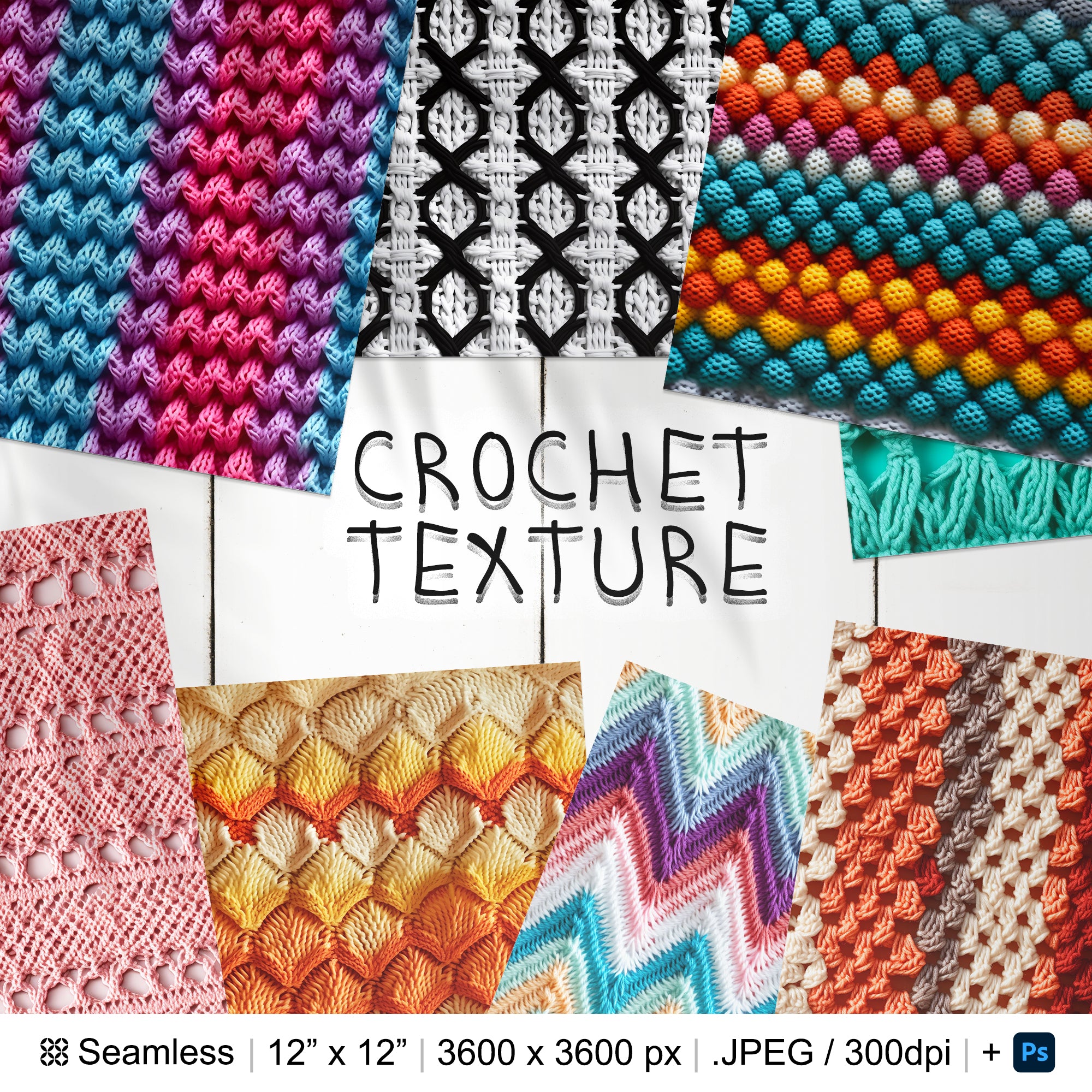 120 Crochet Seamless Pattern