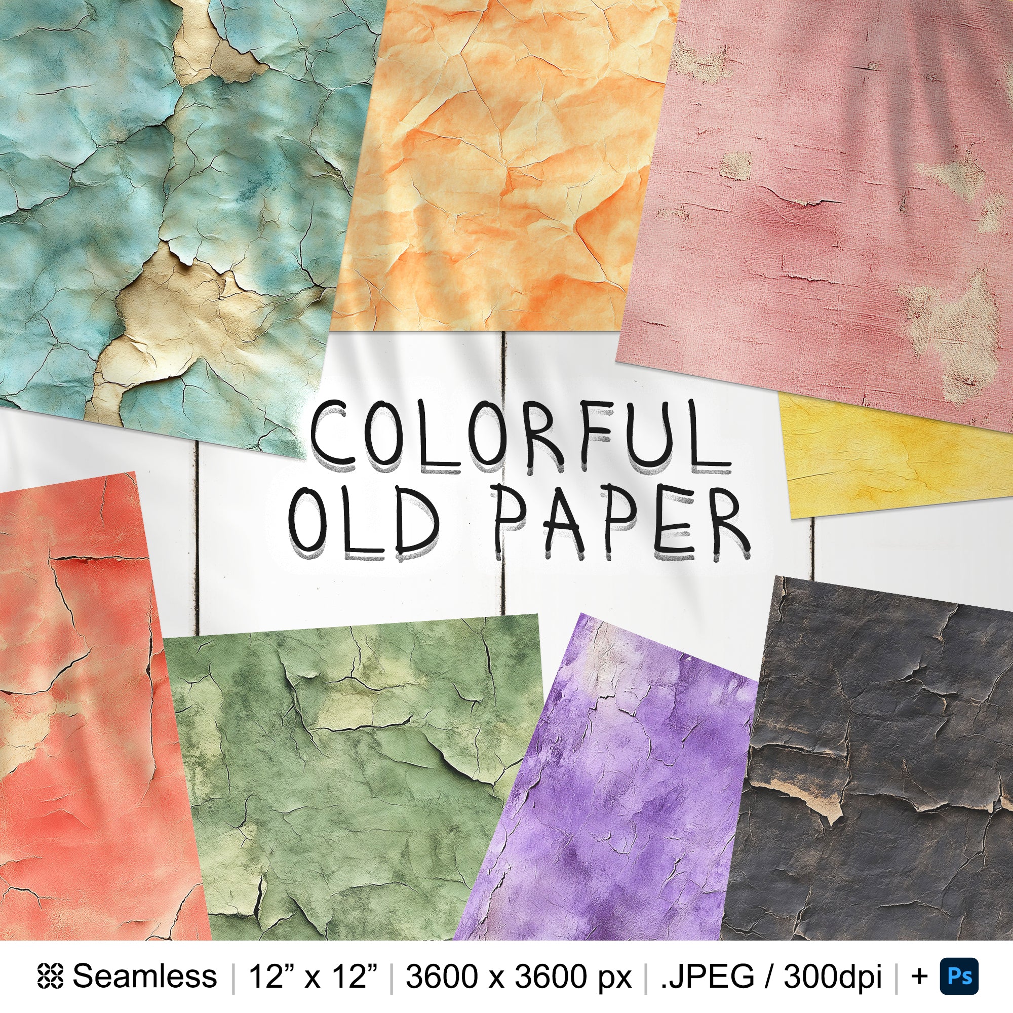 25 Colorful Old Paper Seamless Pattern