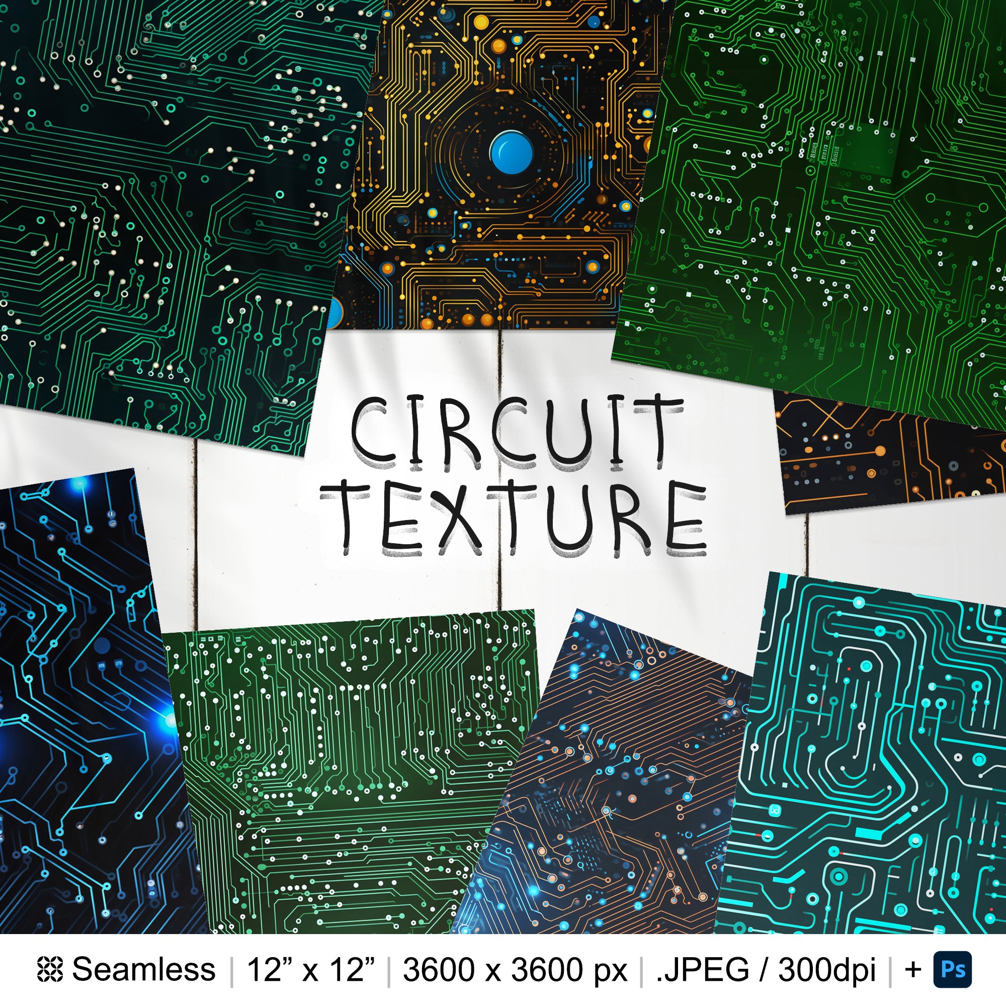 126 Circuit Seamless Pattern
