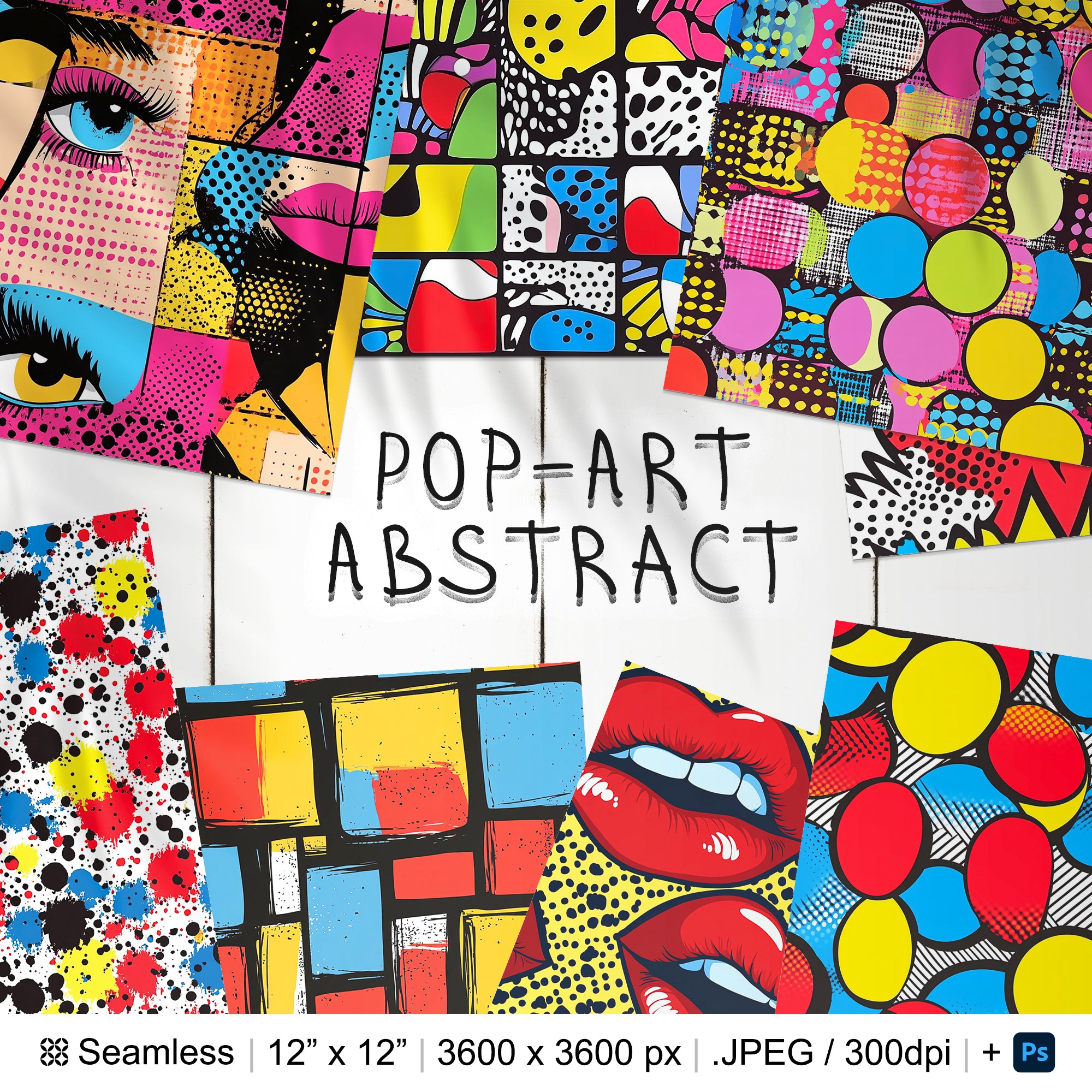 23 Pop-Art Abstract Seamless Pattern