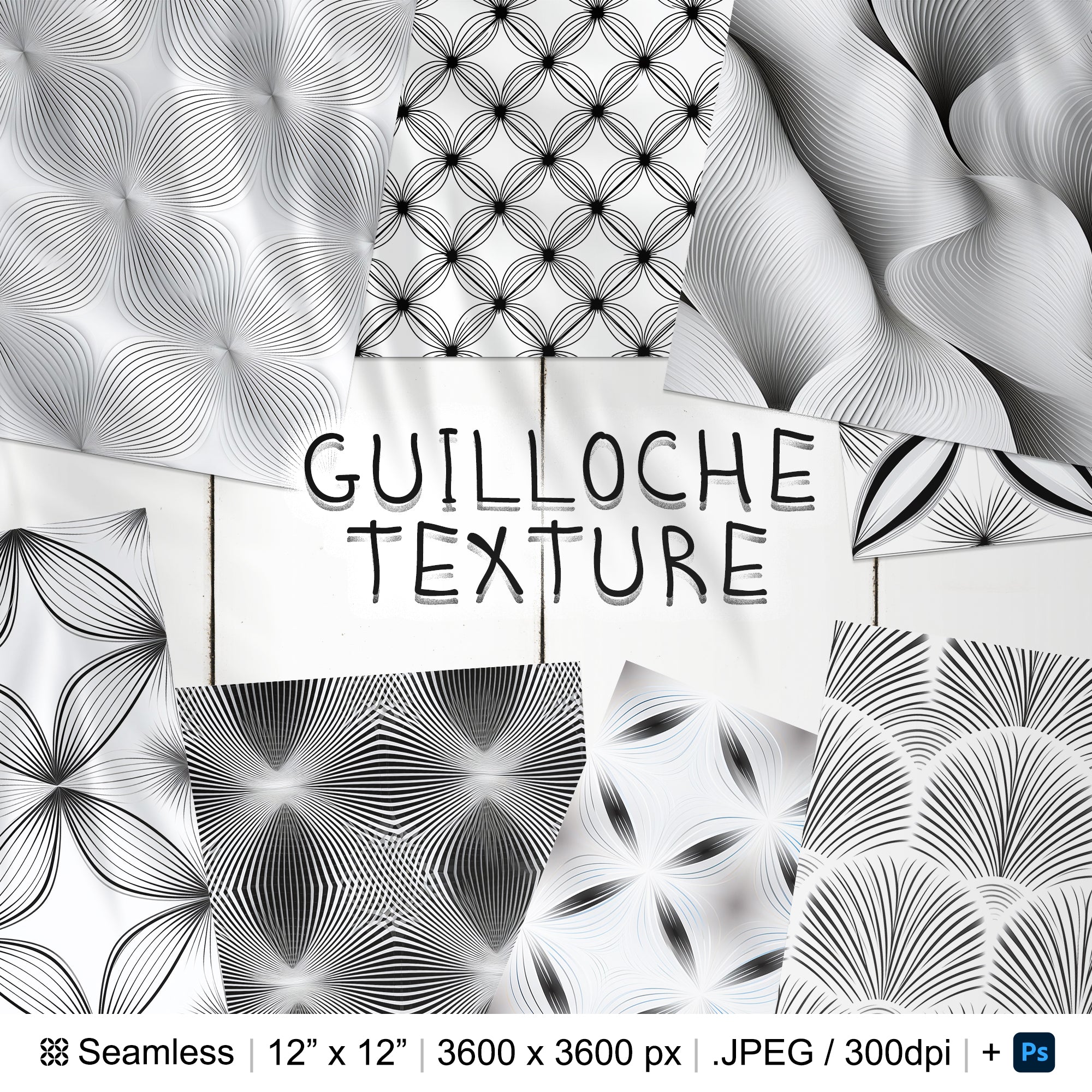 102 Guilloche Seamless Pattern | Digital Seamless Pattern Intricate Line Art | 3d Guilloche Digital Paper | Photoshop Guilloche Patterns