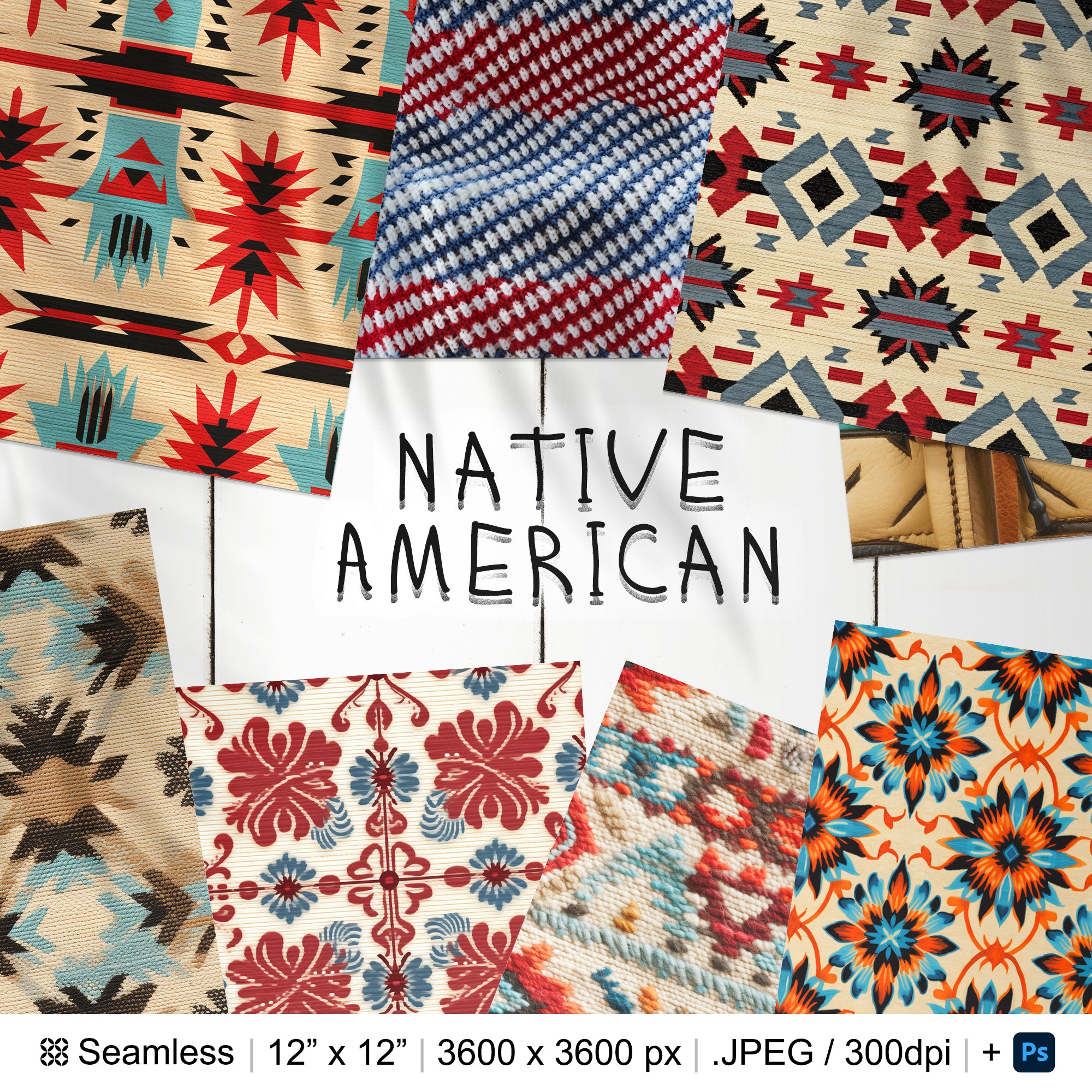 101 Native American Fabric Seamless Pattern