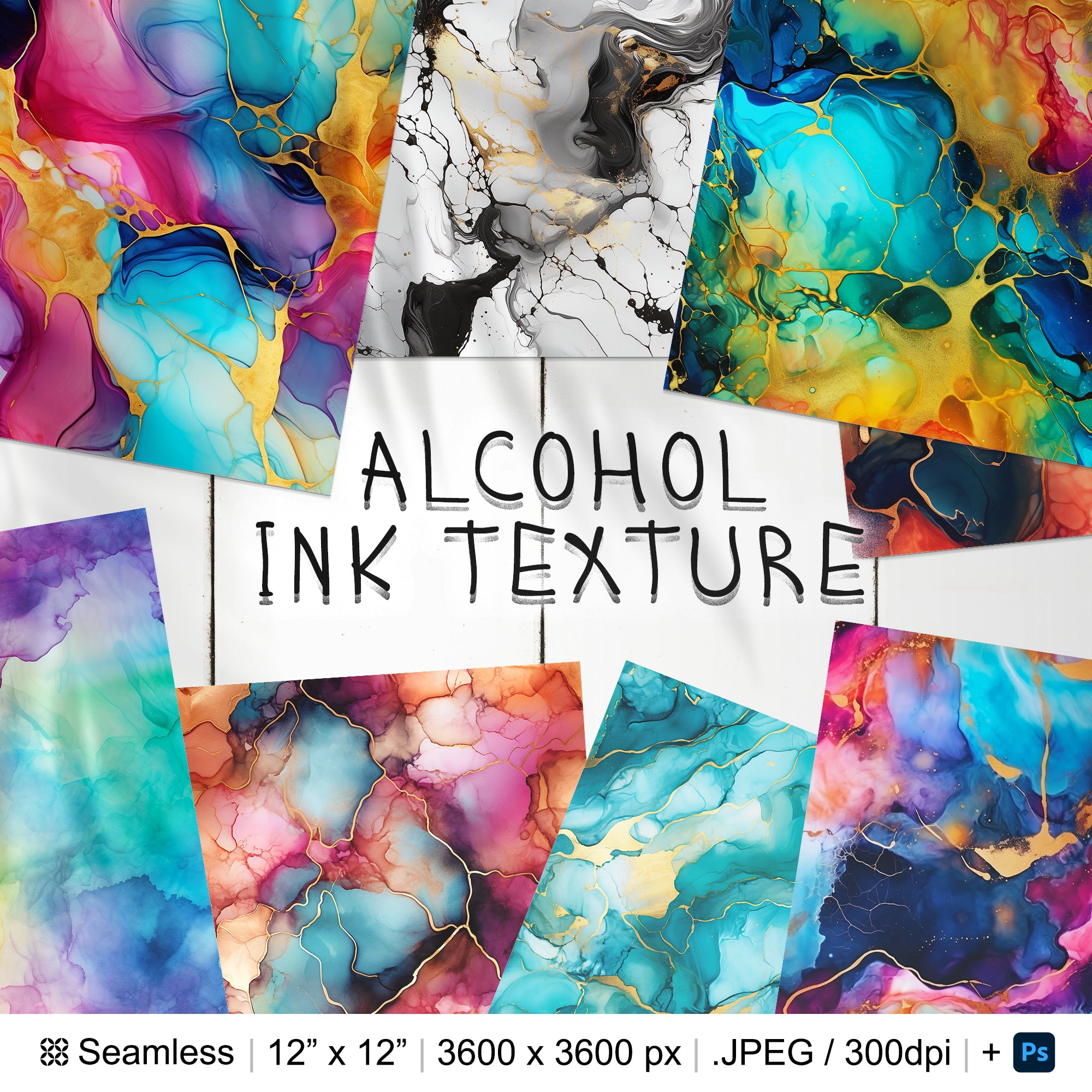 120 Alcohol Ink Seamless Pattern