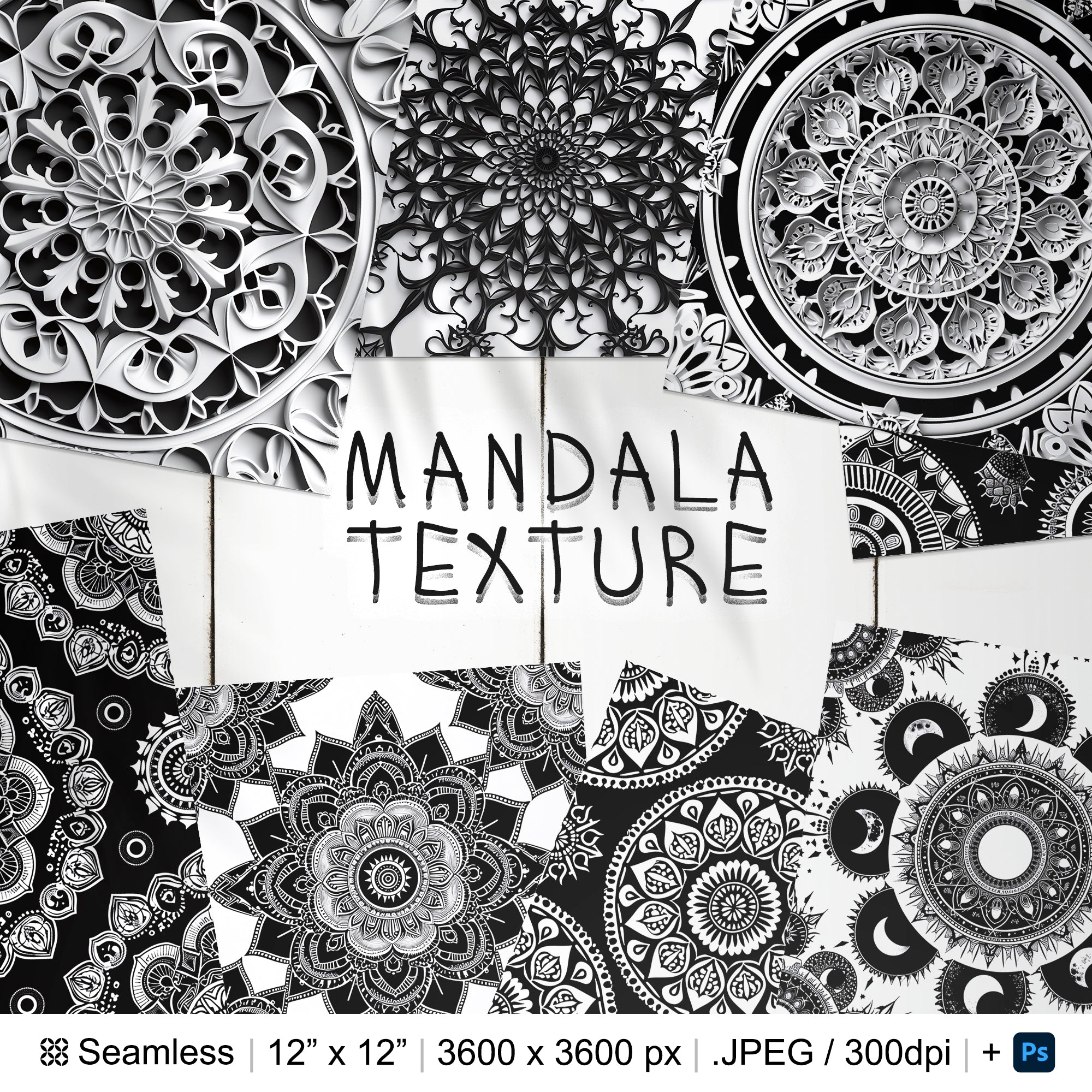 111 Mandala Seamless Pattern | Digital Seamless Pattern Classic Circular Mandala | 3d Mandala Digital Paper | Photoshop Mandala Patterns