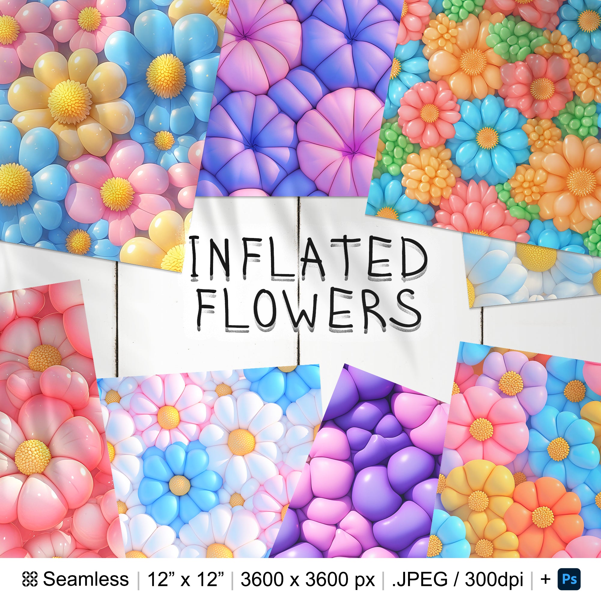 20 Inflated Flowers Pattern
