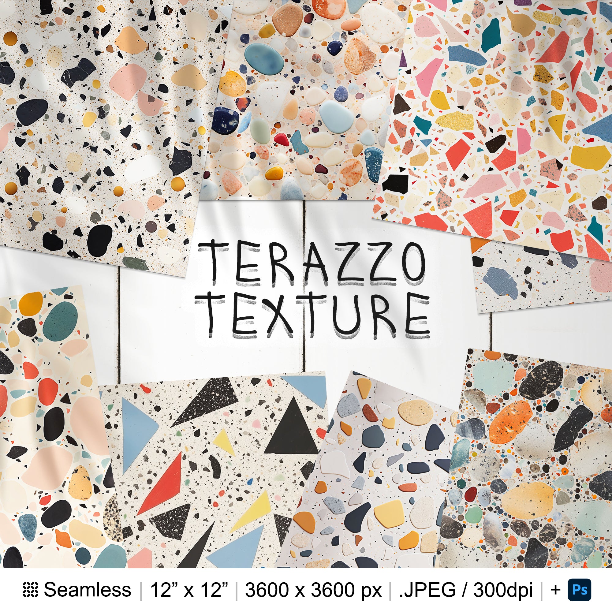 86 Terrazzo Seamless Pattern Background | Digital Seamless Pattern Classic Venetian Terrazzo | 3d Terrazzo Digital Paper | Photoshop Pattern