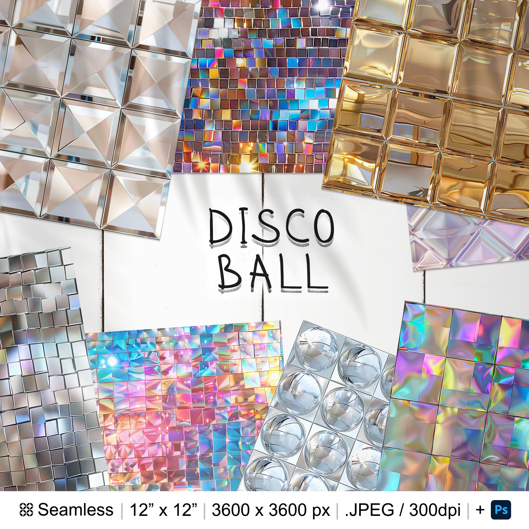 160 Disco Ball Seamless Pattern