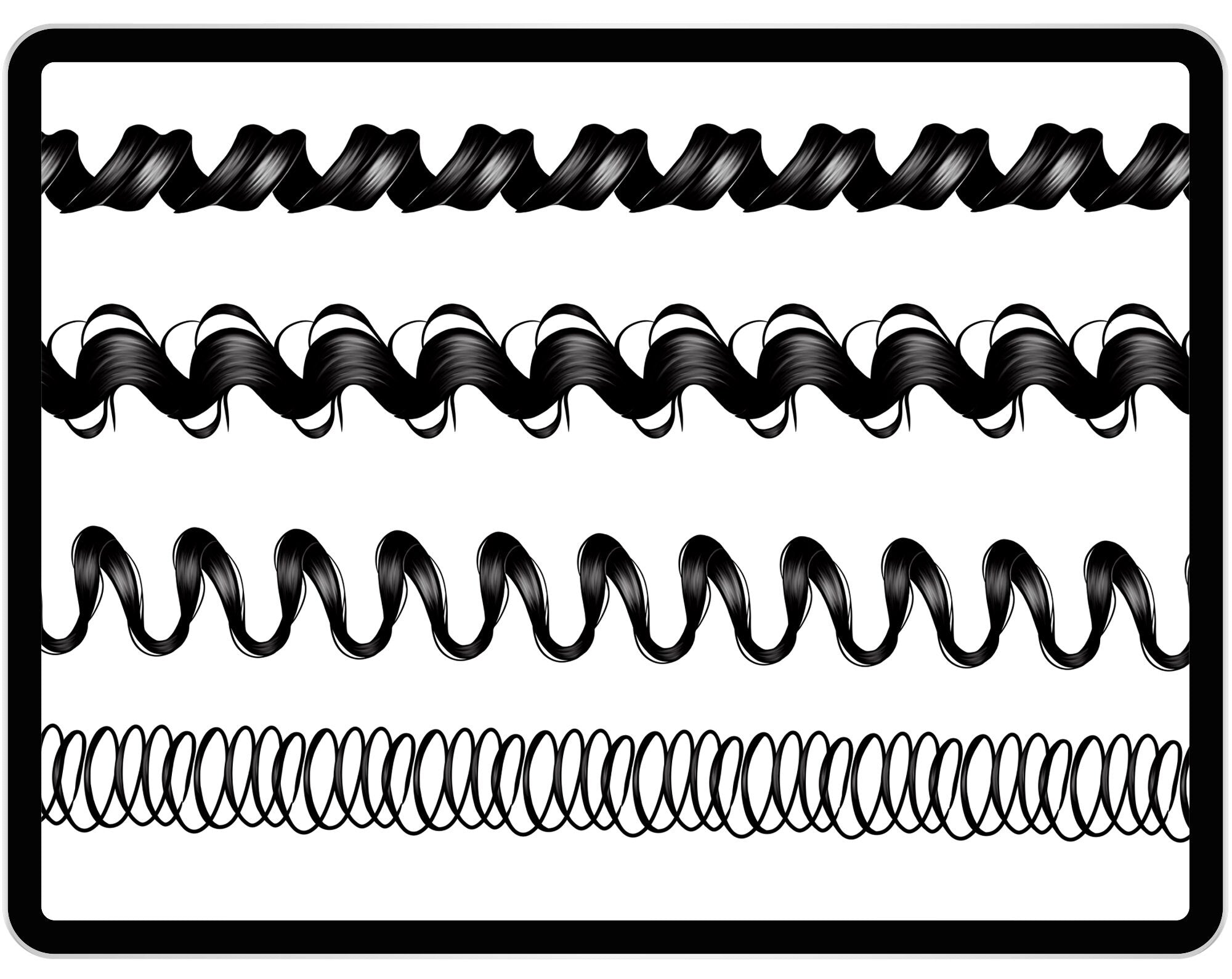 20 Procreate Curly Hair Brushes