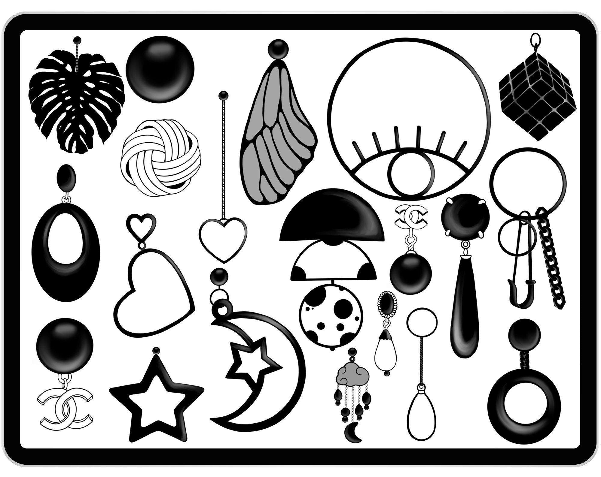 20 Procreate Earrings Stamp Brushes