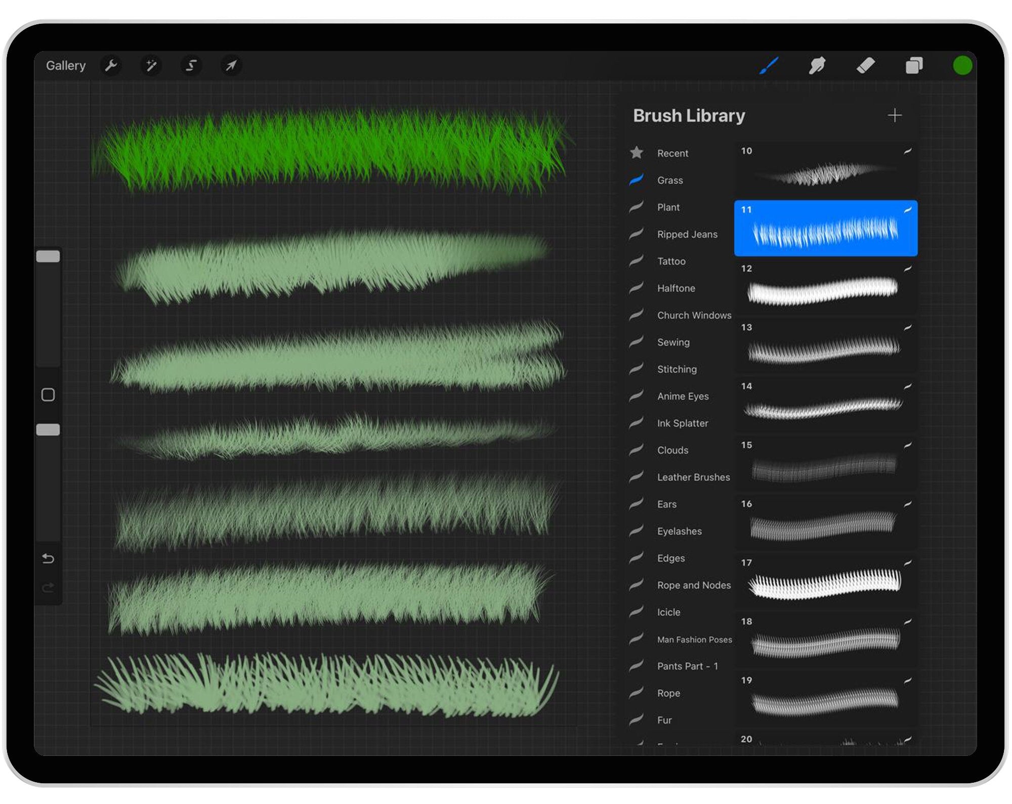 20 Procreate Grass Brushes