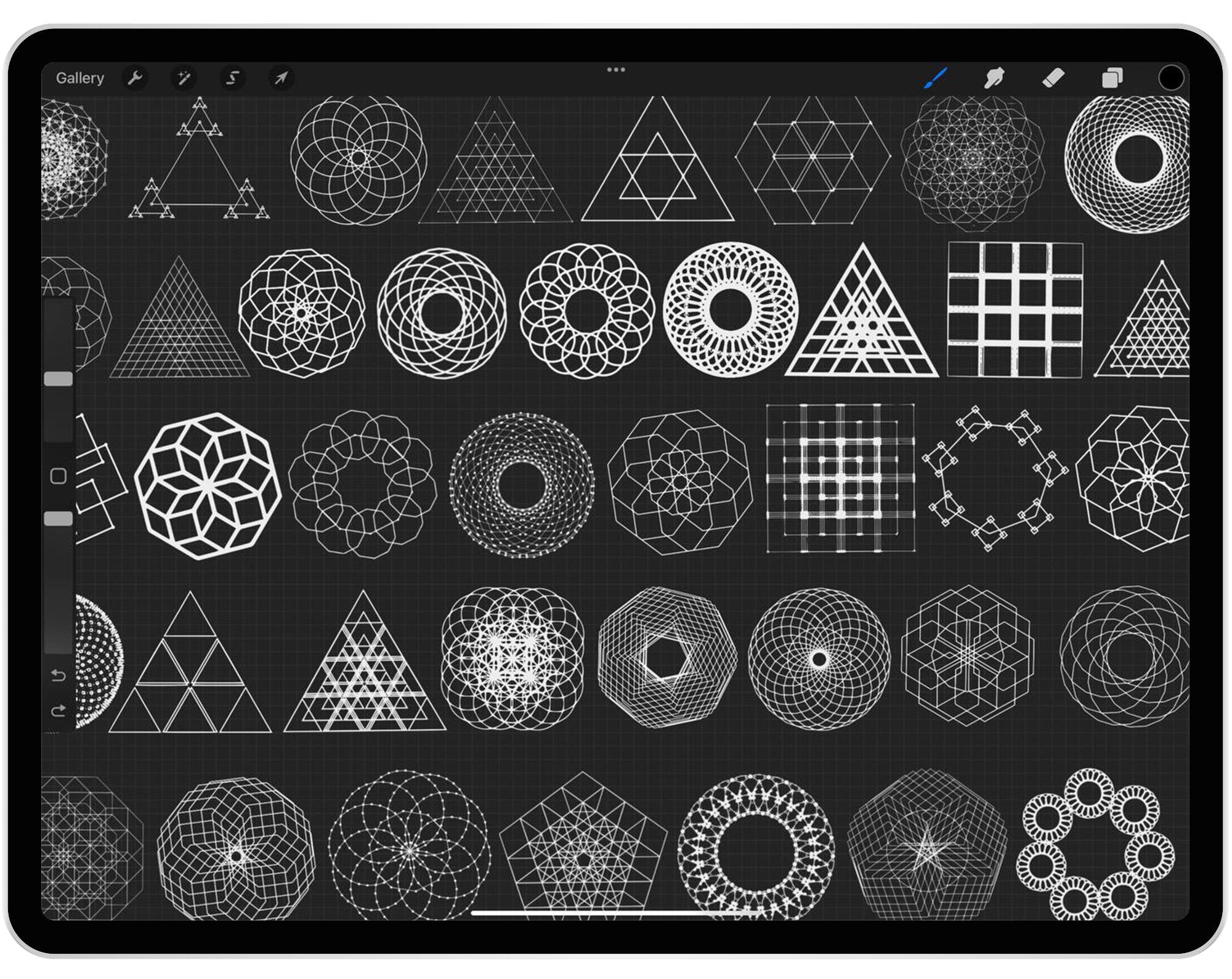 90 Procreate Geometric Shape Stamp Brushes