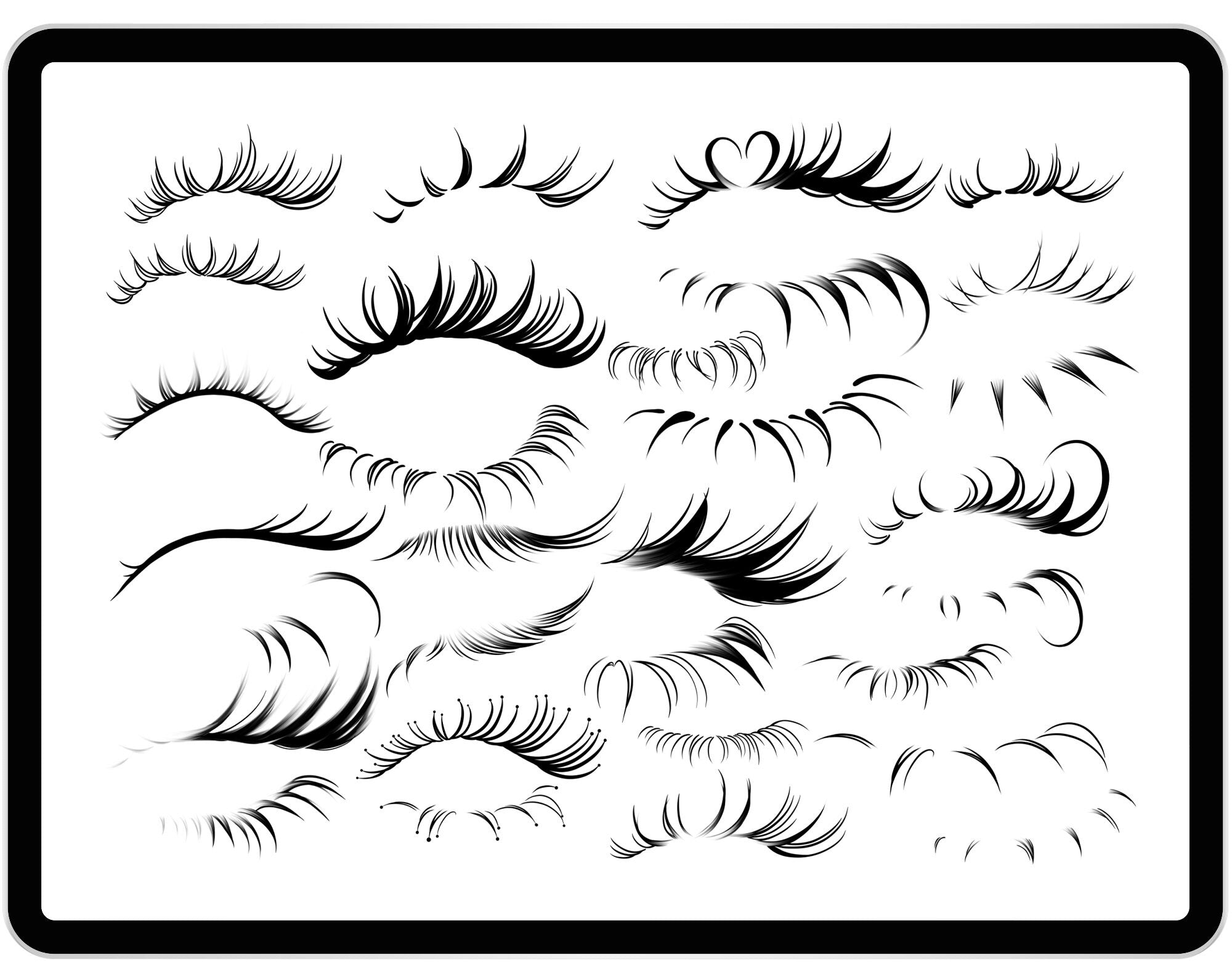 30 Procreate Eyelashes Stamp Brushes