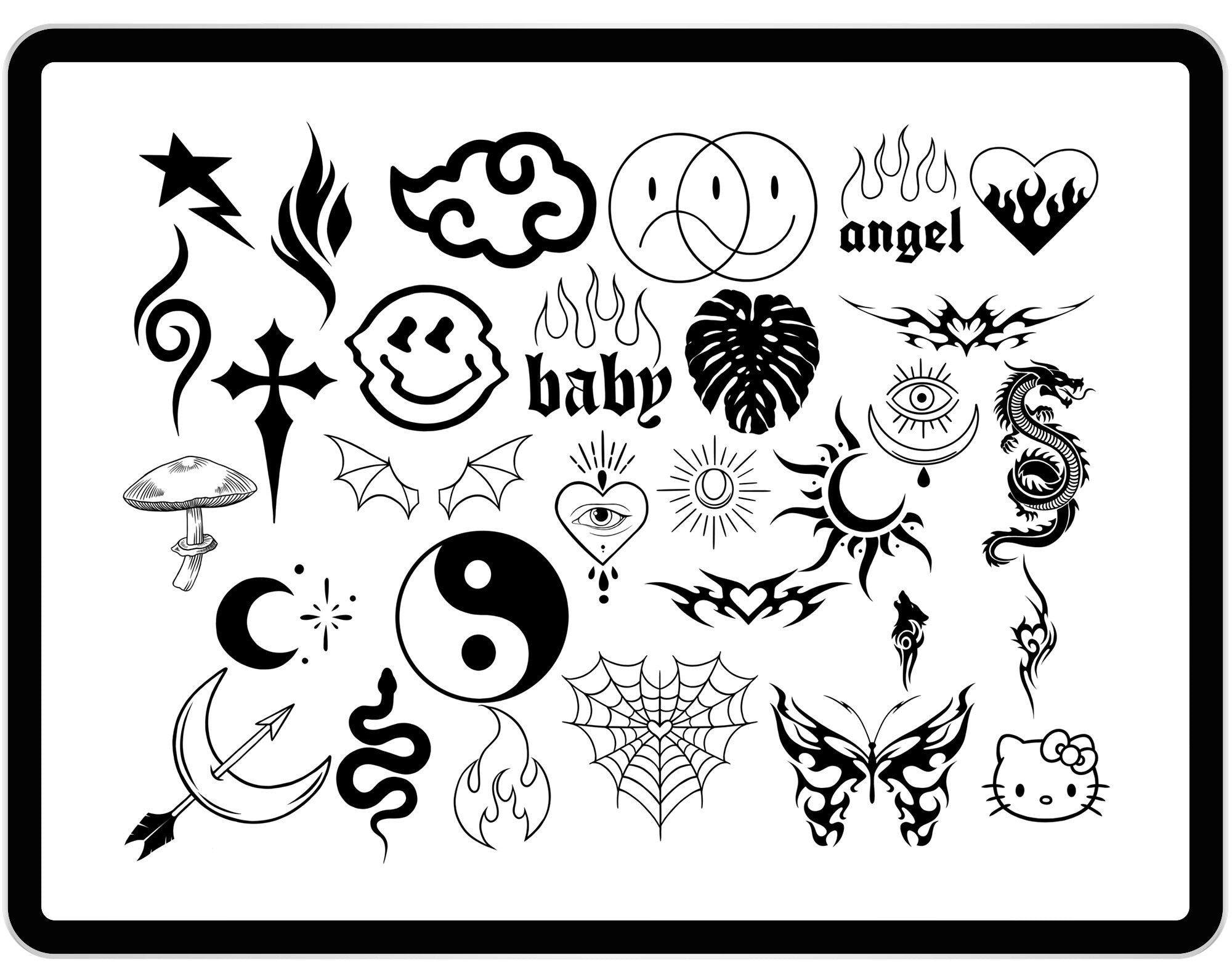 30 Procreate Tattoo Stamp Brushes