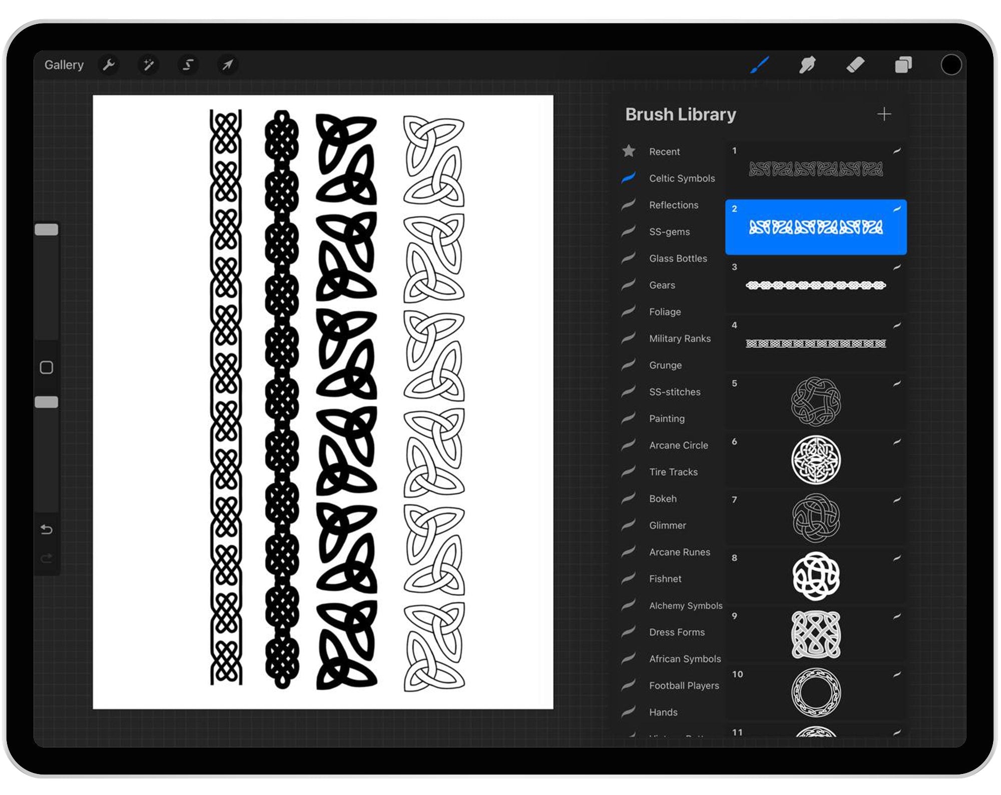 30 Procreate Celtic Knotwork Stamp Brushes