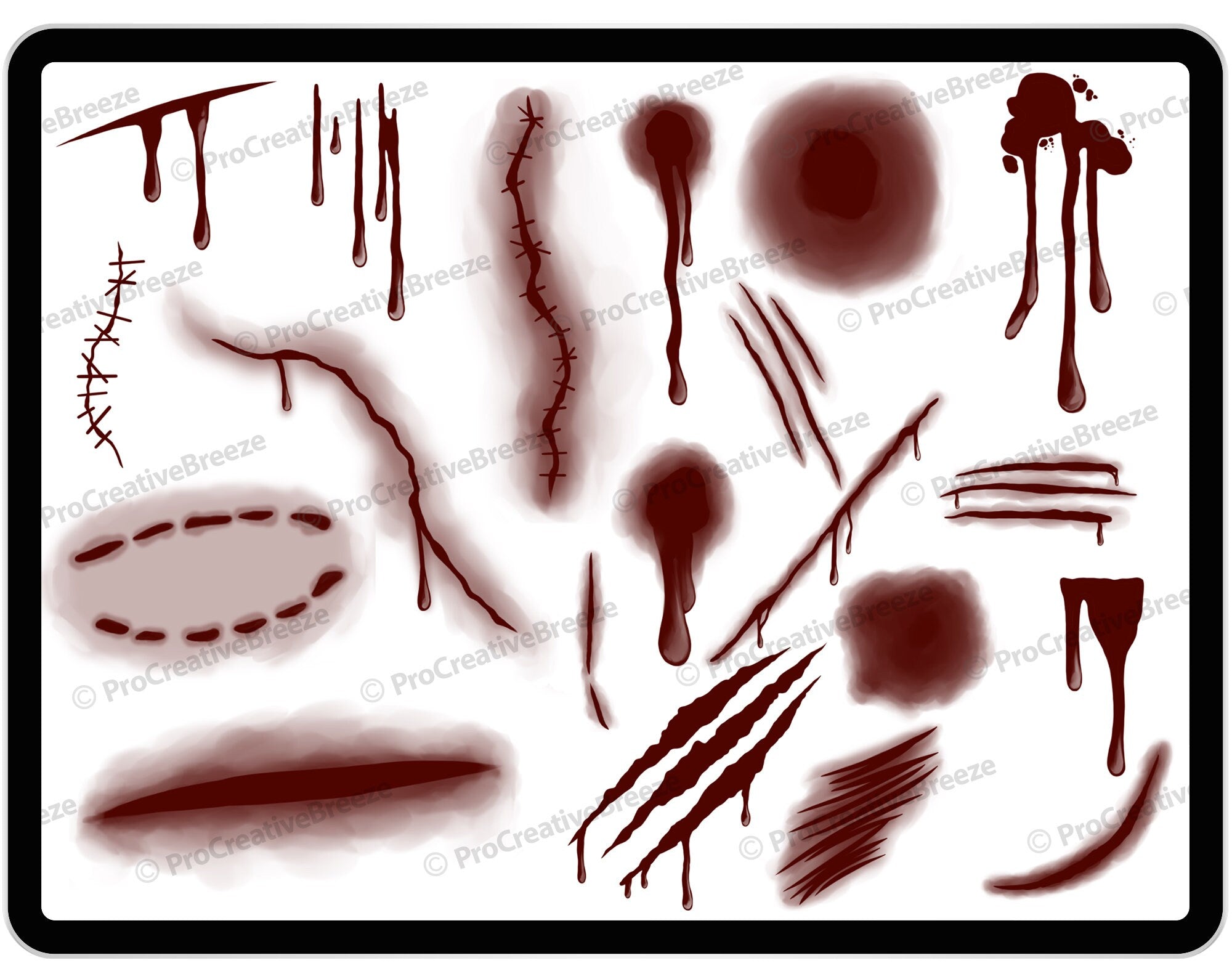 20 Procreate Wound Brushes