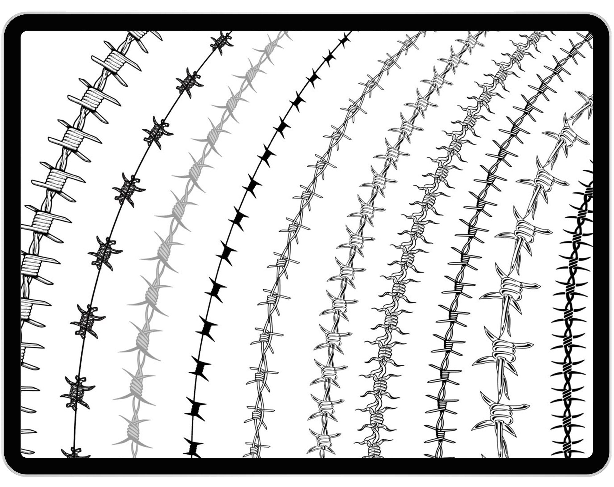 25 Procreate Barbed Wire Brushes