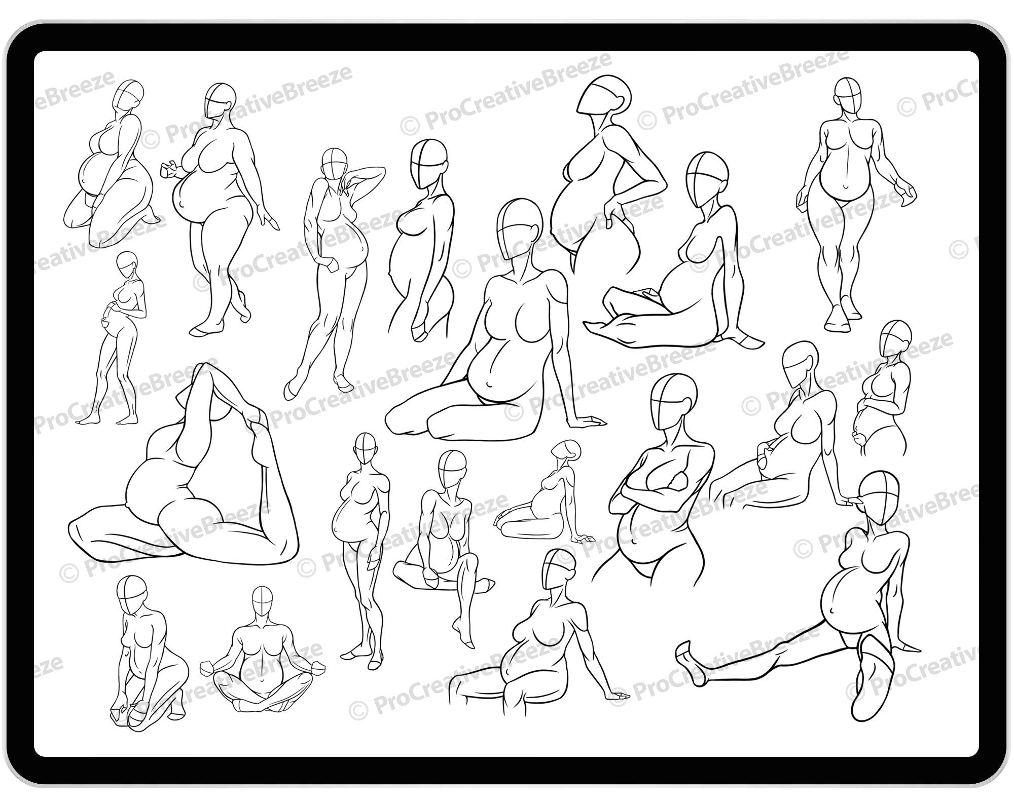 20 Procreate Pregnant Stamp Brushes