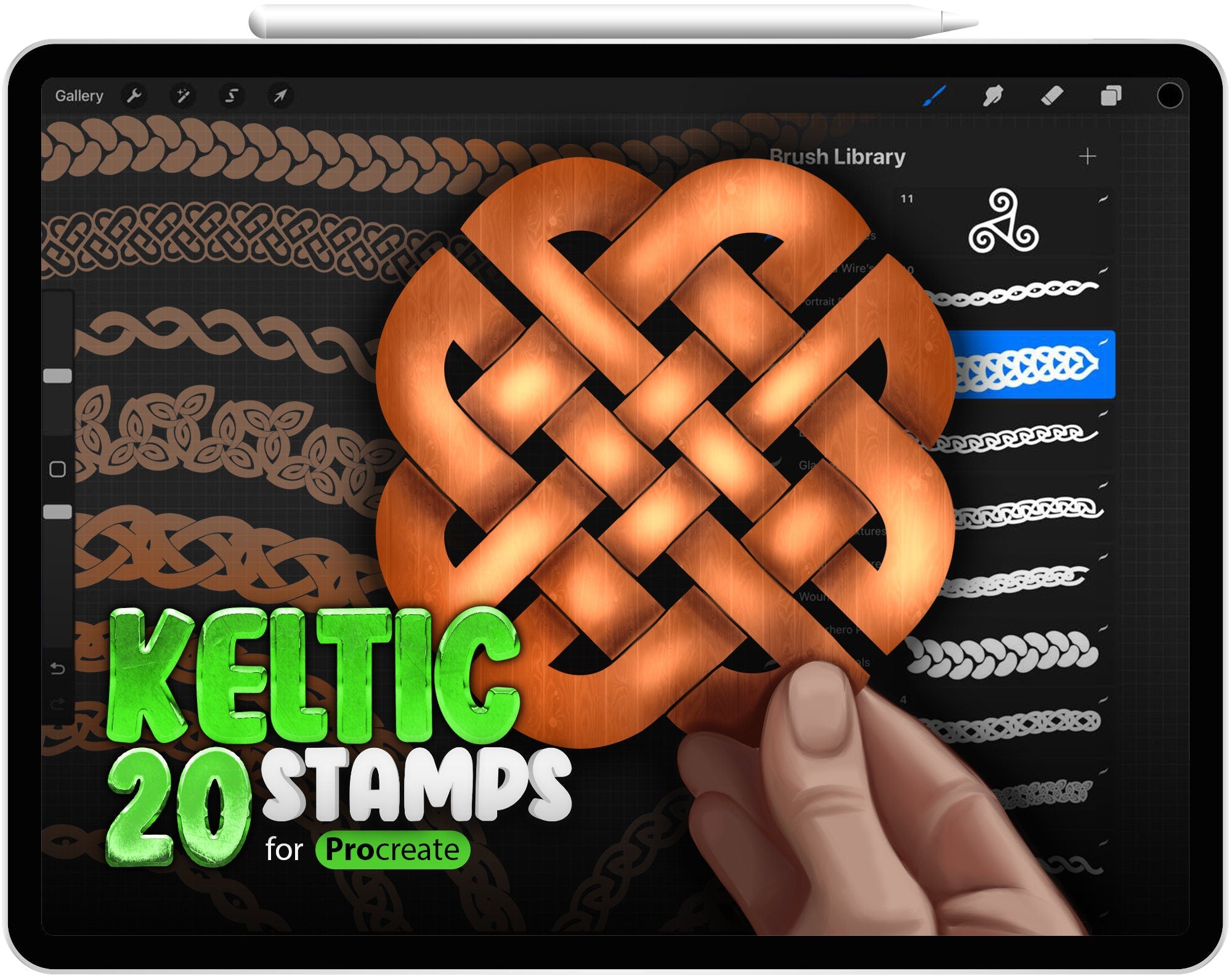 20 Procreate Keltic Knots Brushes, Procreate Keltic Stamp, Procreate Celtic Knots Brushes, Procreate Celtic Knots Stamps, Symbols