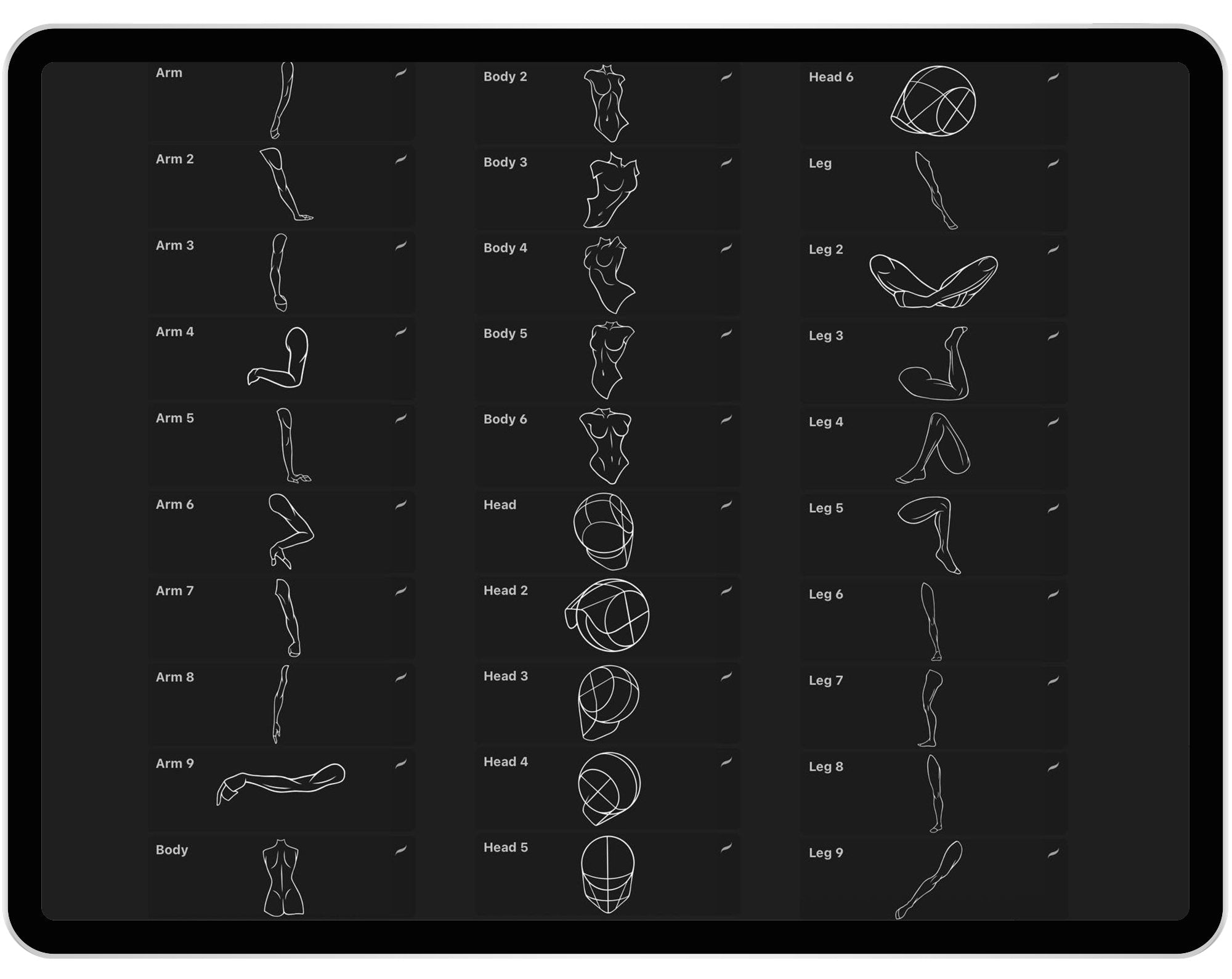 30 Procreate Pose Maker Stamp Brushes