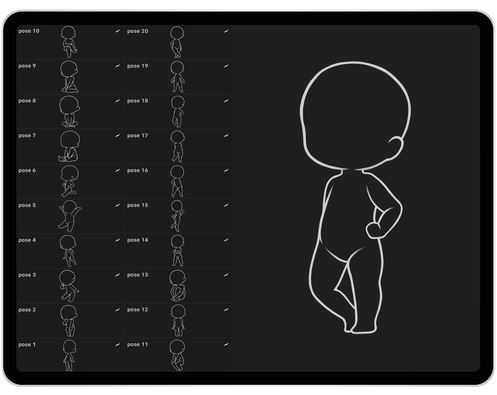 20 Procreate Chibi Brushes Guides Stamps Brushes