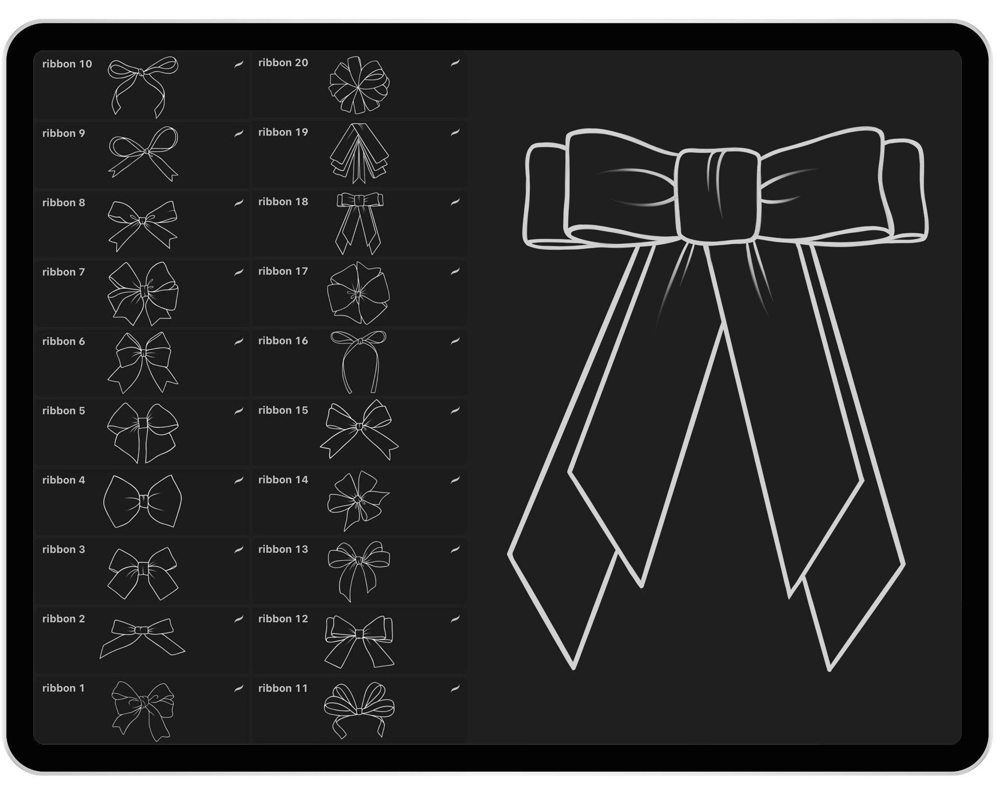 20 Procreate Bow Stamp Brushes