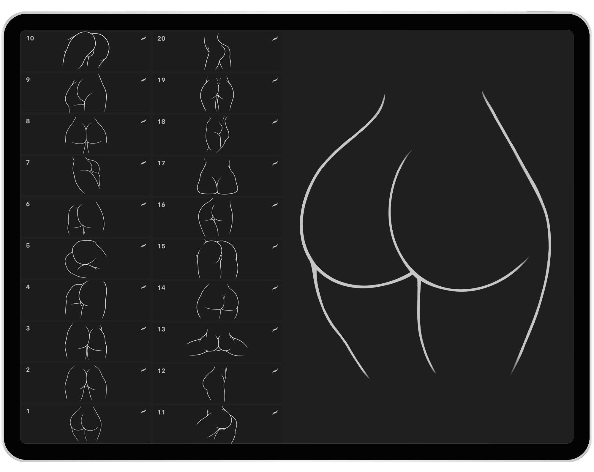 20 Procreate Butts Stamp Brushes