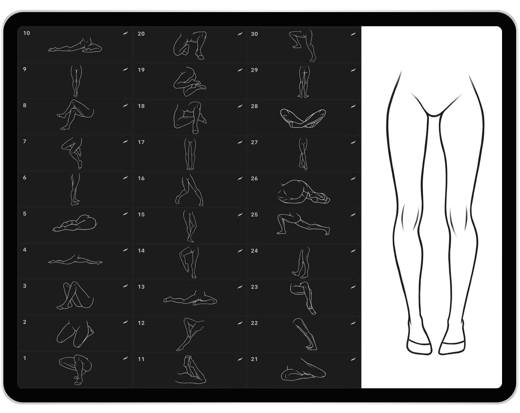 30 Procreate Women’s Legs Stamp Brushes