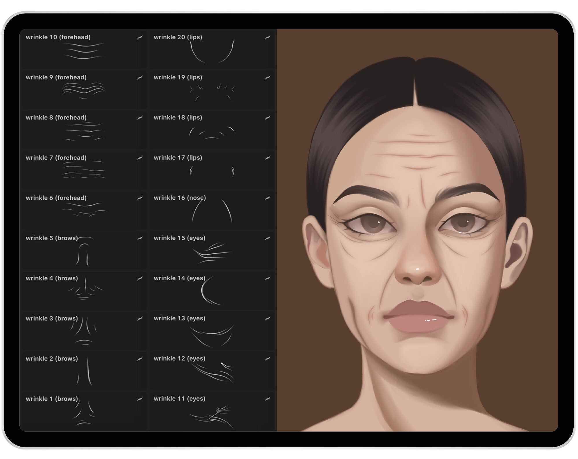 20 Procreate Wrinkles Brushes