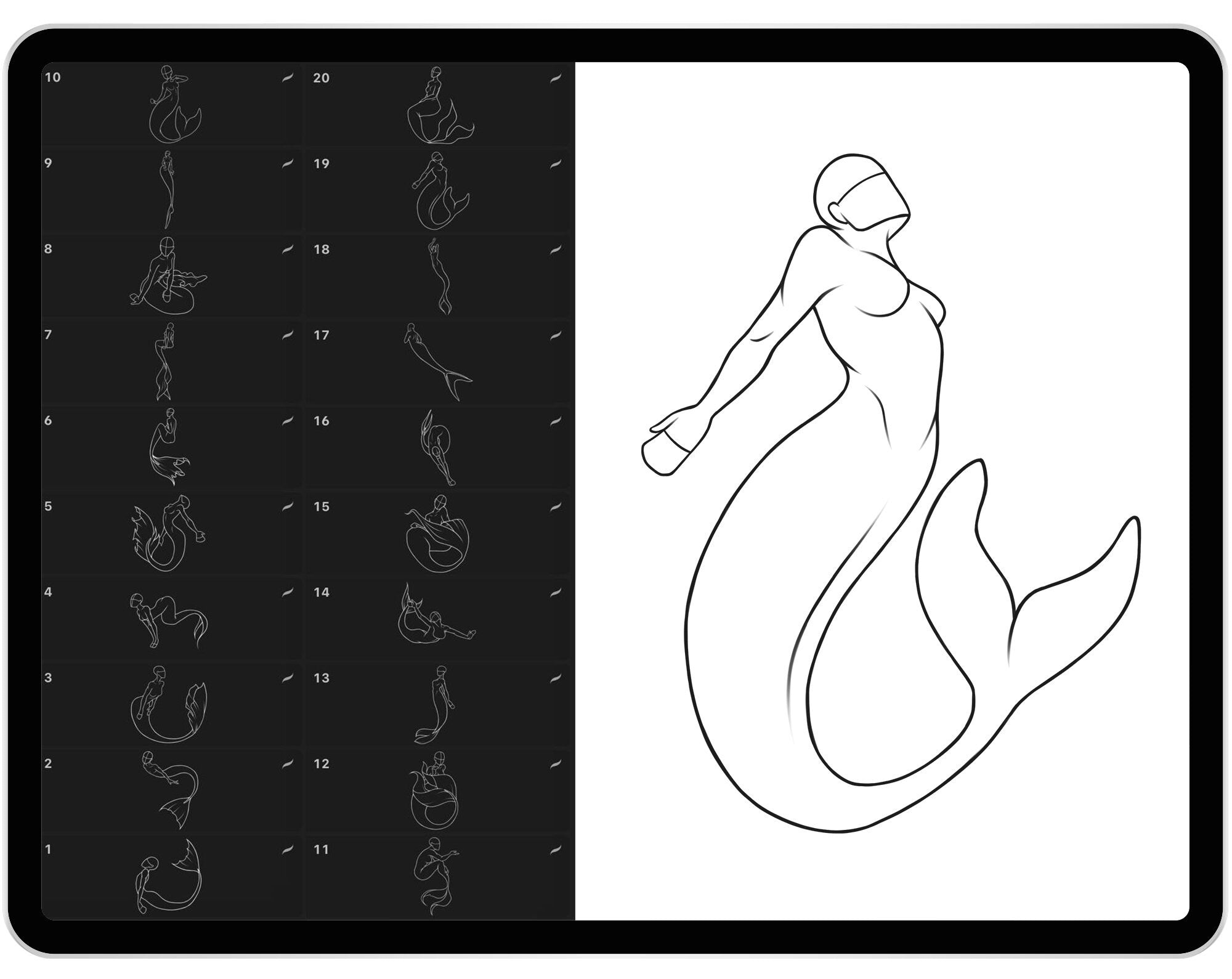 20 Procreate Mermaid Stamp Brushes