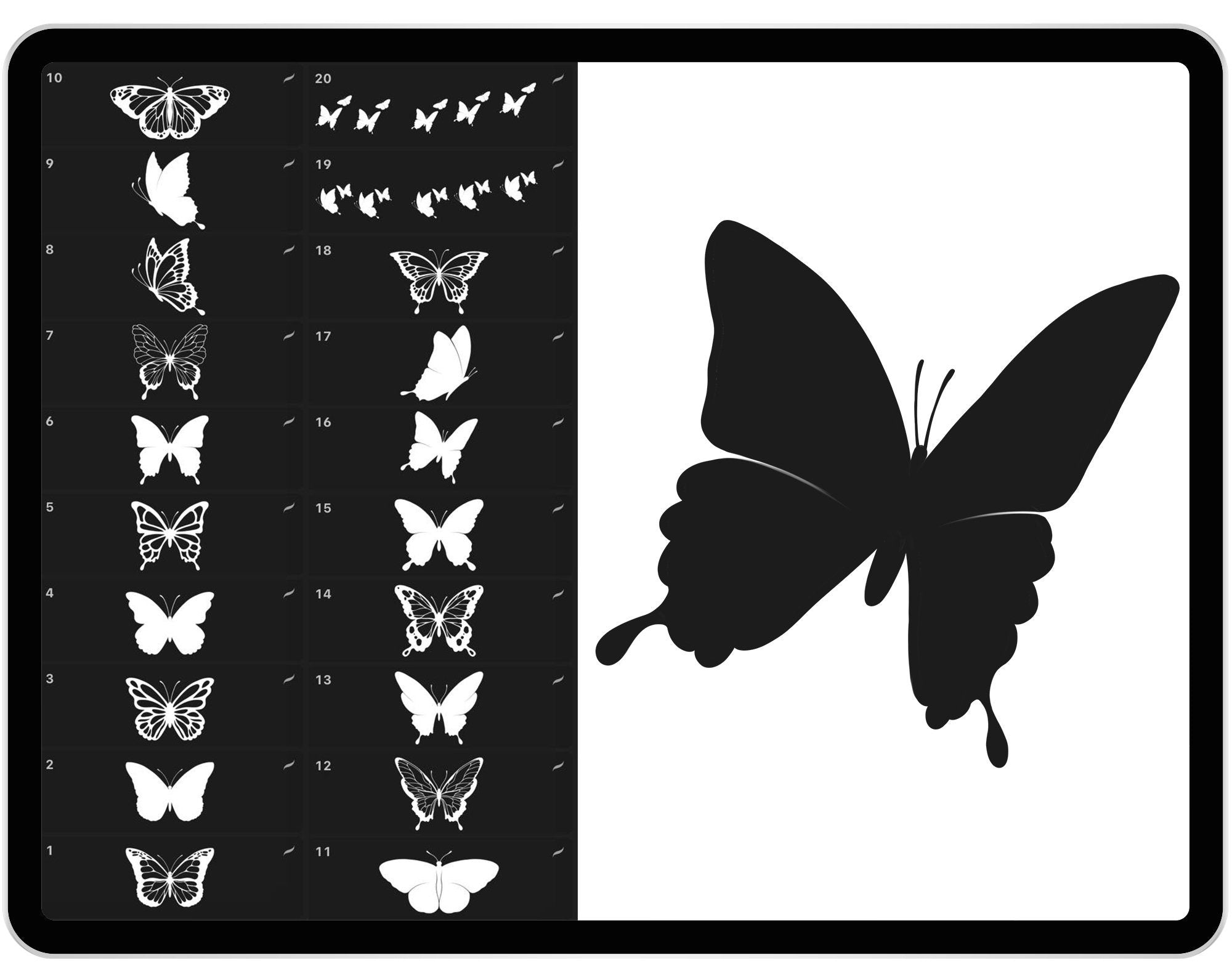 20 Procreate Butterfly Stamp Brushes