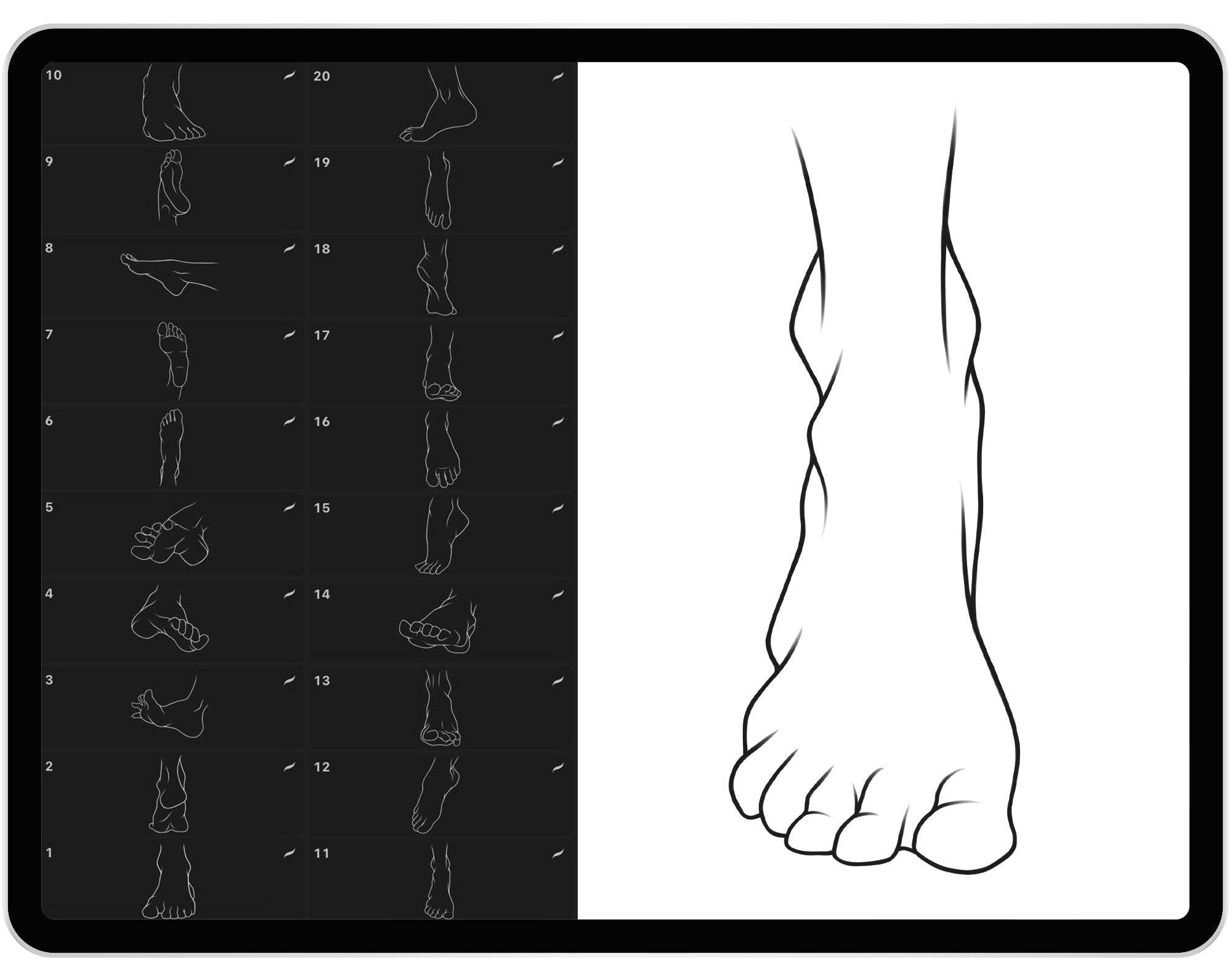 20 Procreate Foots Stamp Brushes