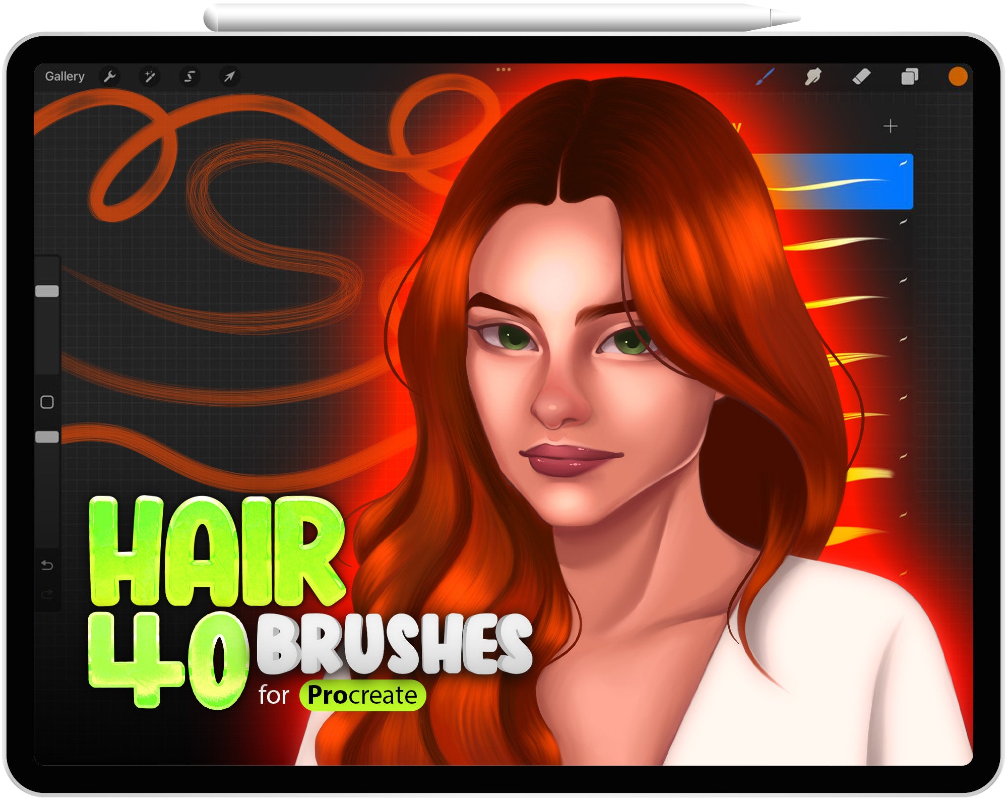 40 Procreate Hair Brushes