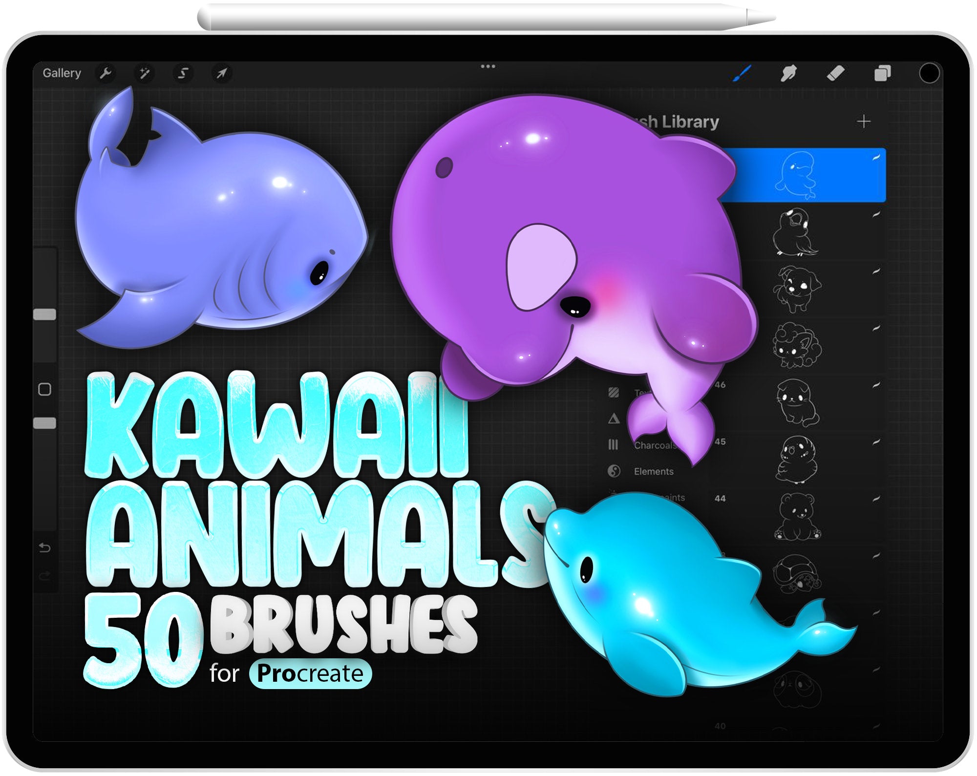 50 Cutest Animals Stamps for Procreate