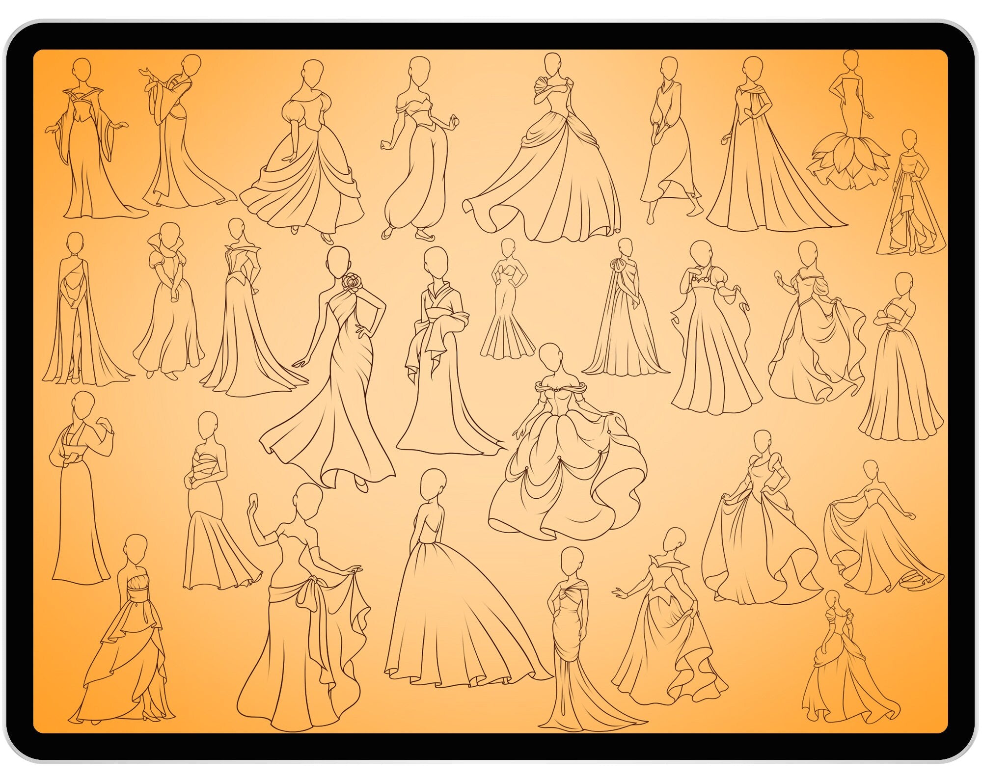 30 Princesses Stamps for Procreate