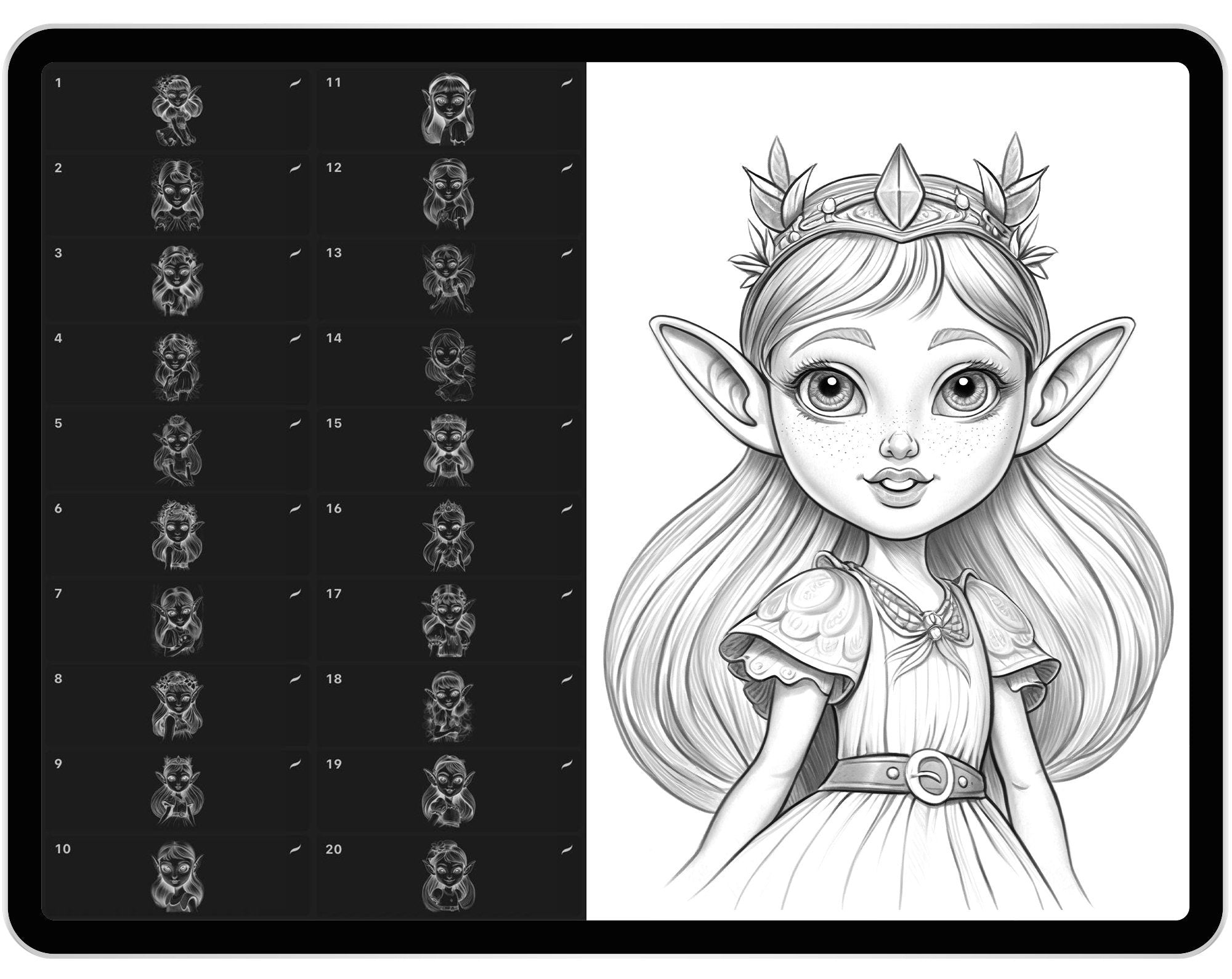 20 Elf Princess Brush for Procreate