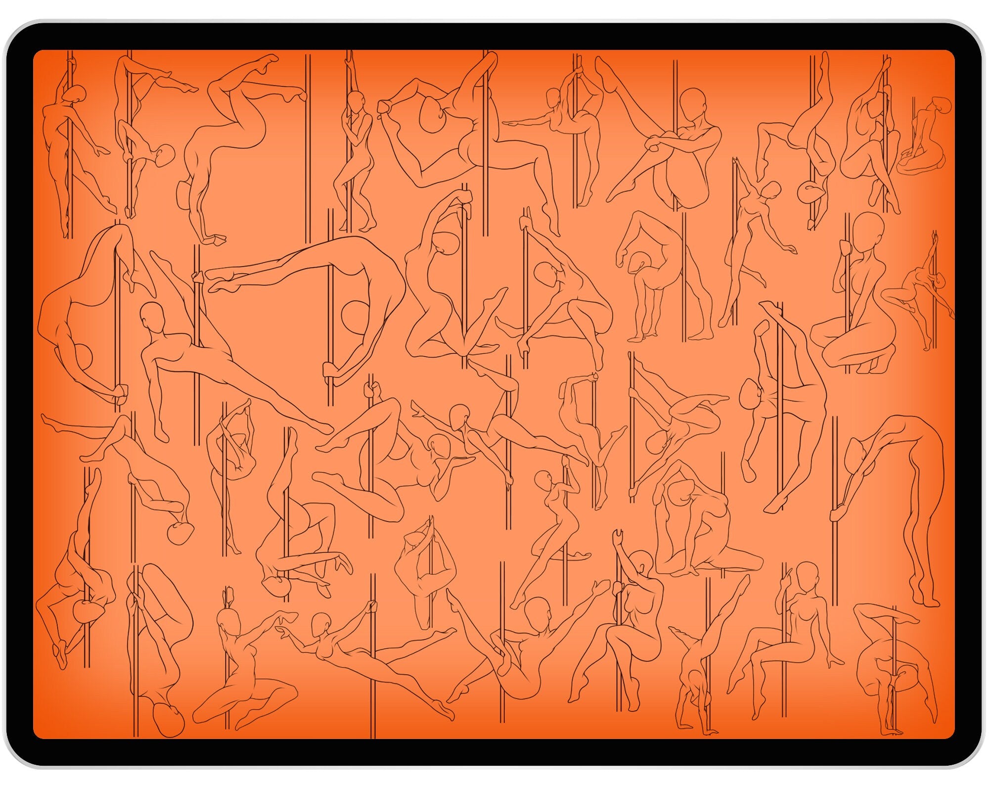 40 Pole Dance Poses Brush for Procreate