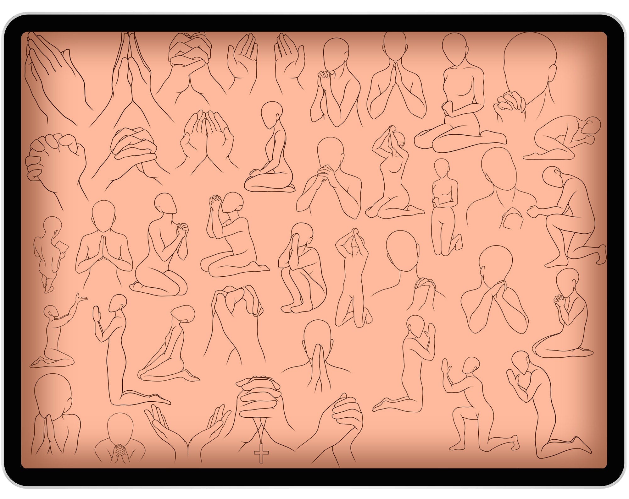 50 Praying People Brushes for Procreate