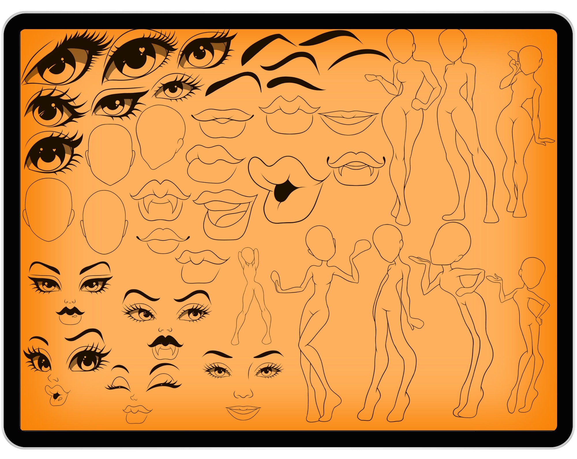 40 Women Dolls Brushes for Procreate