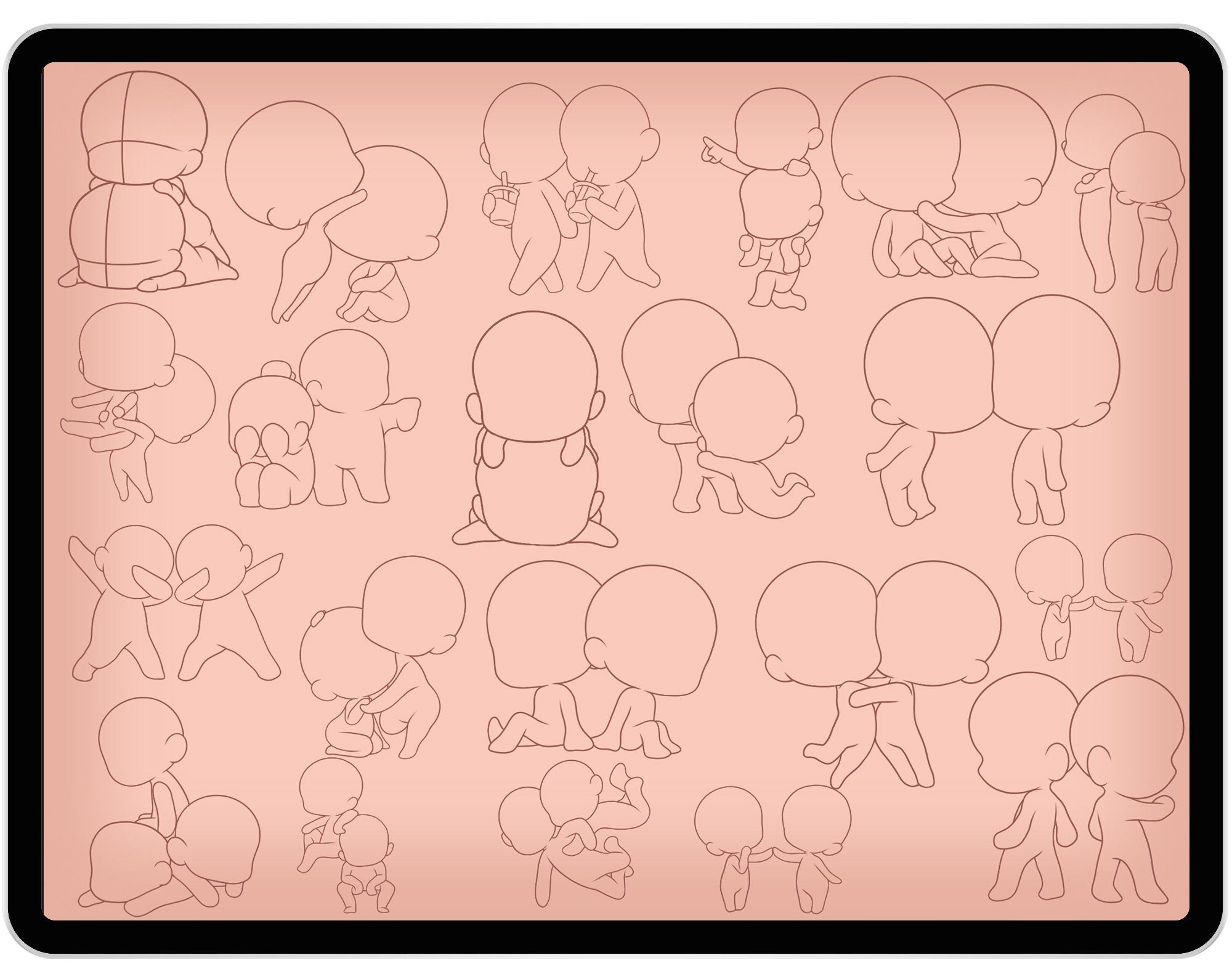 20 Chibi Friends Brushes for Procreate