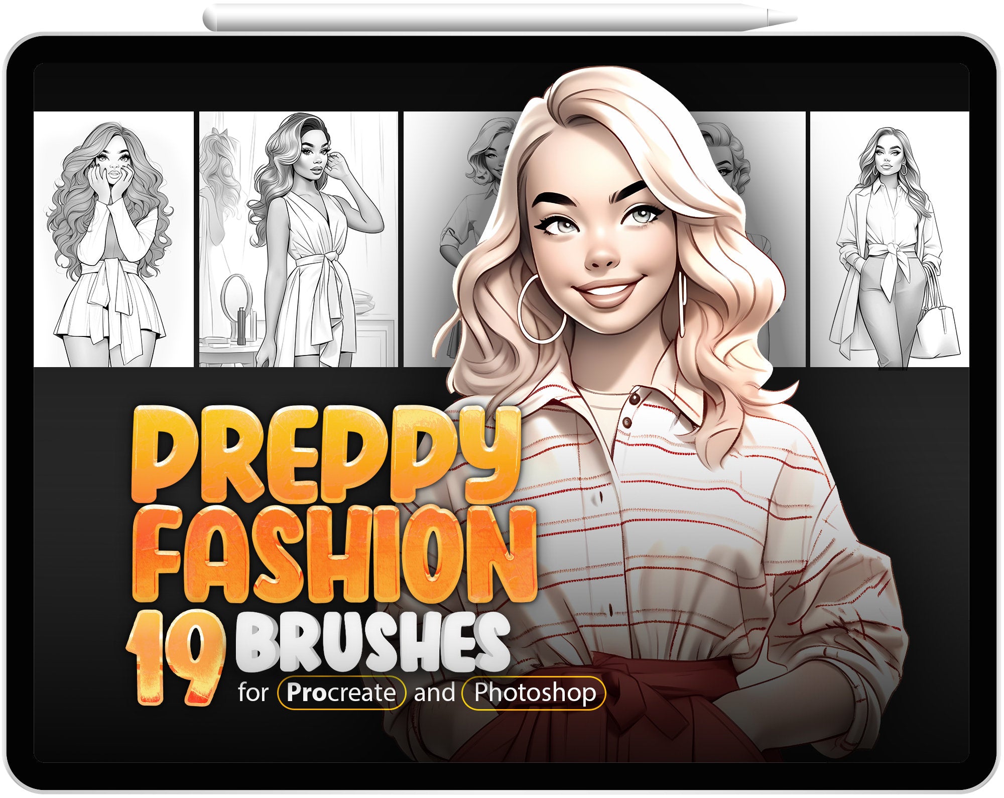 19 Preppy Style Procreate Brushes