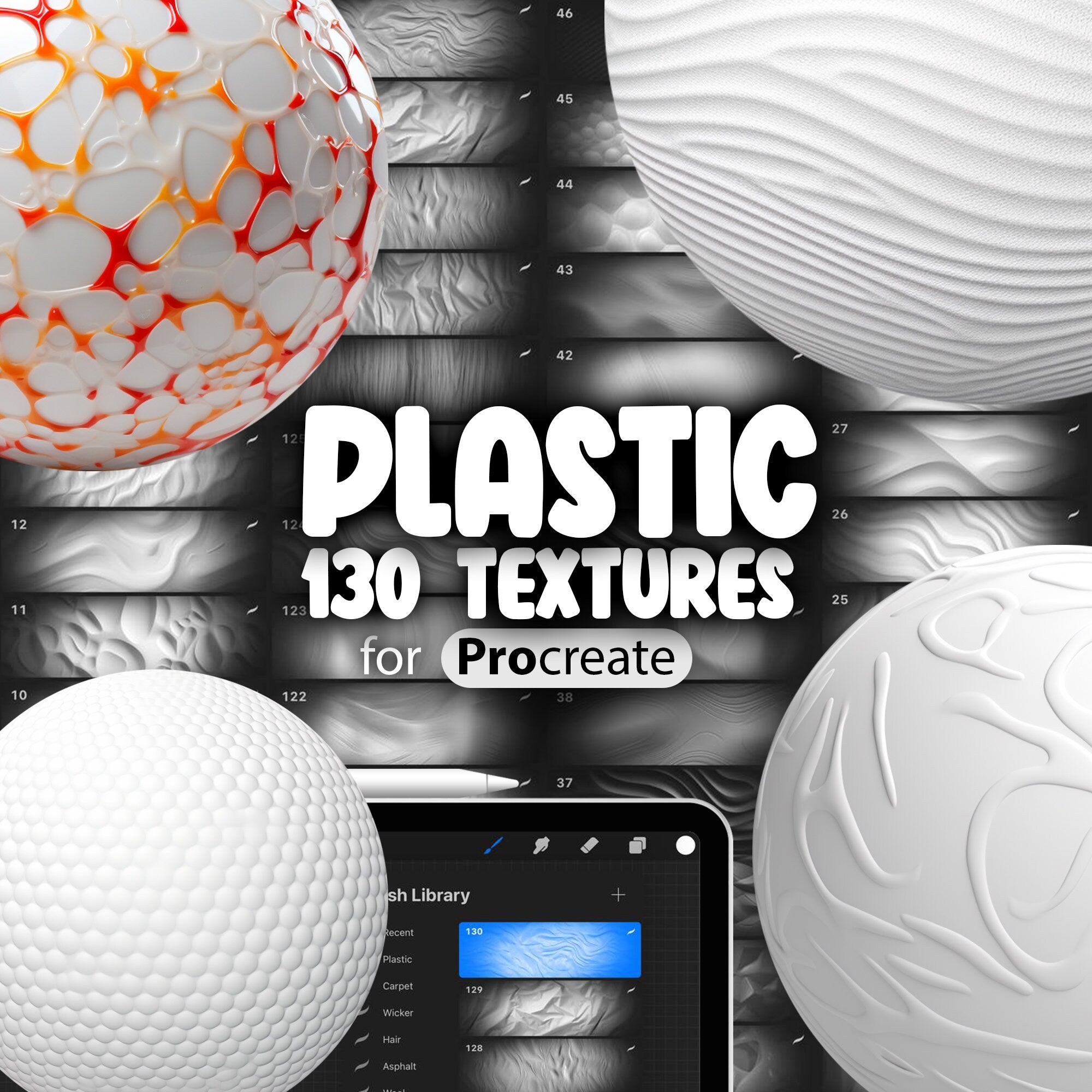 130 Procreate Plastic Texture Brushes