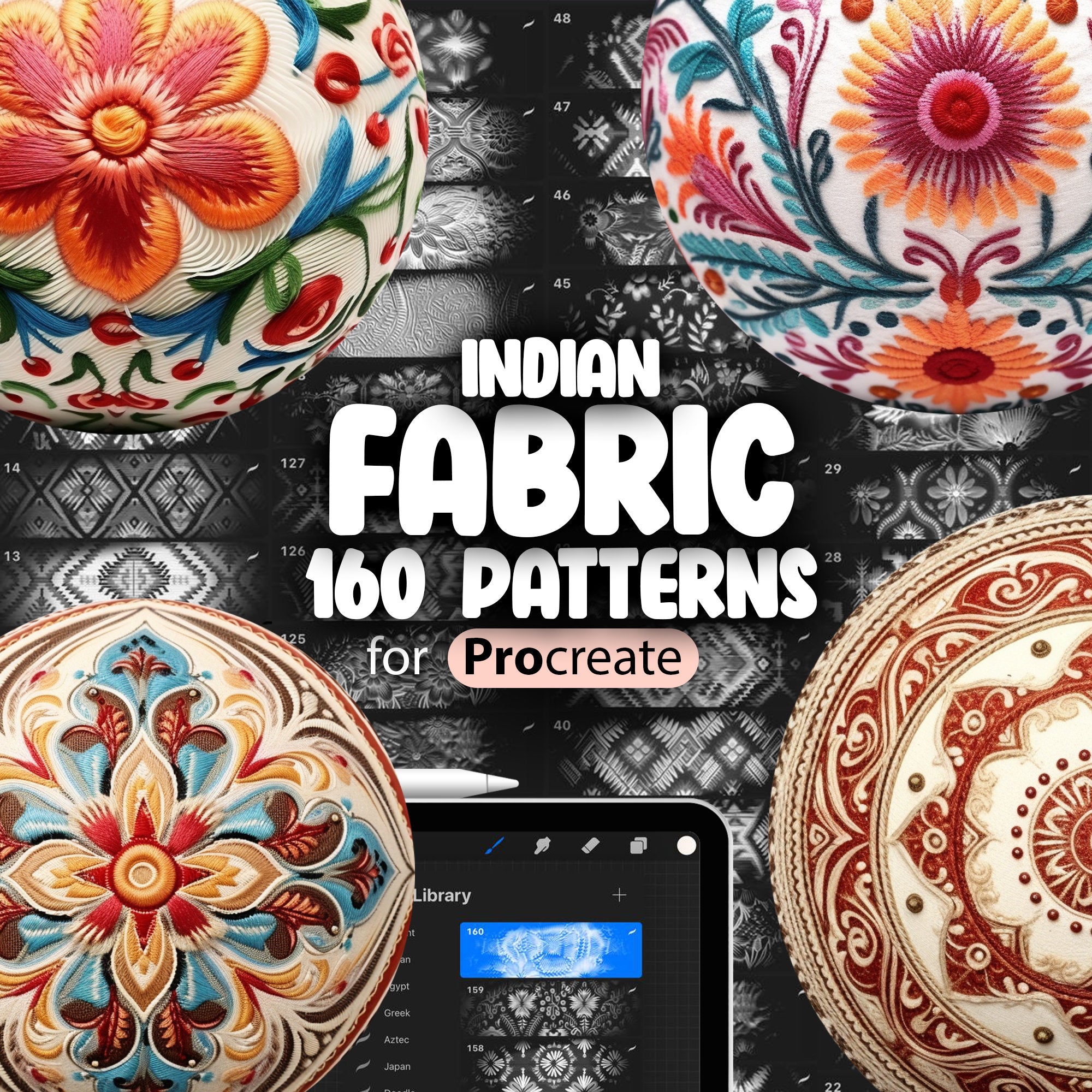160 Procreate Indian Pattern Brushes