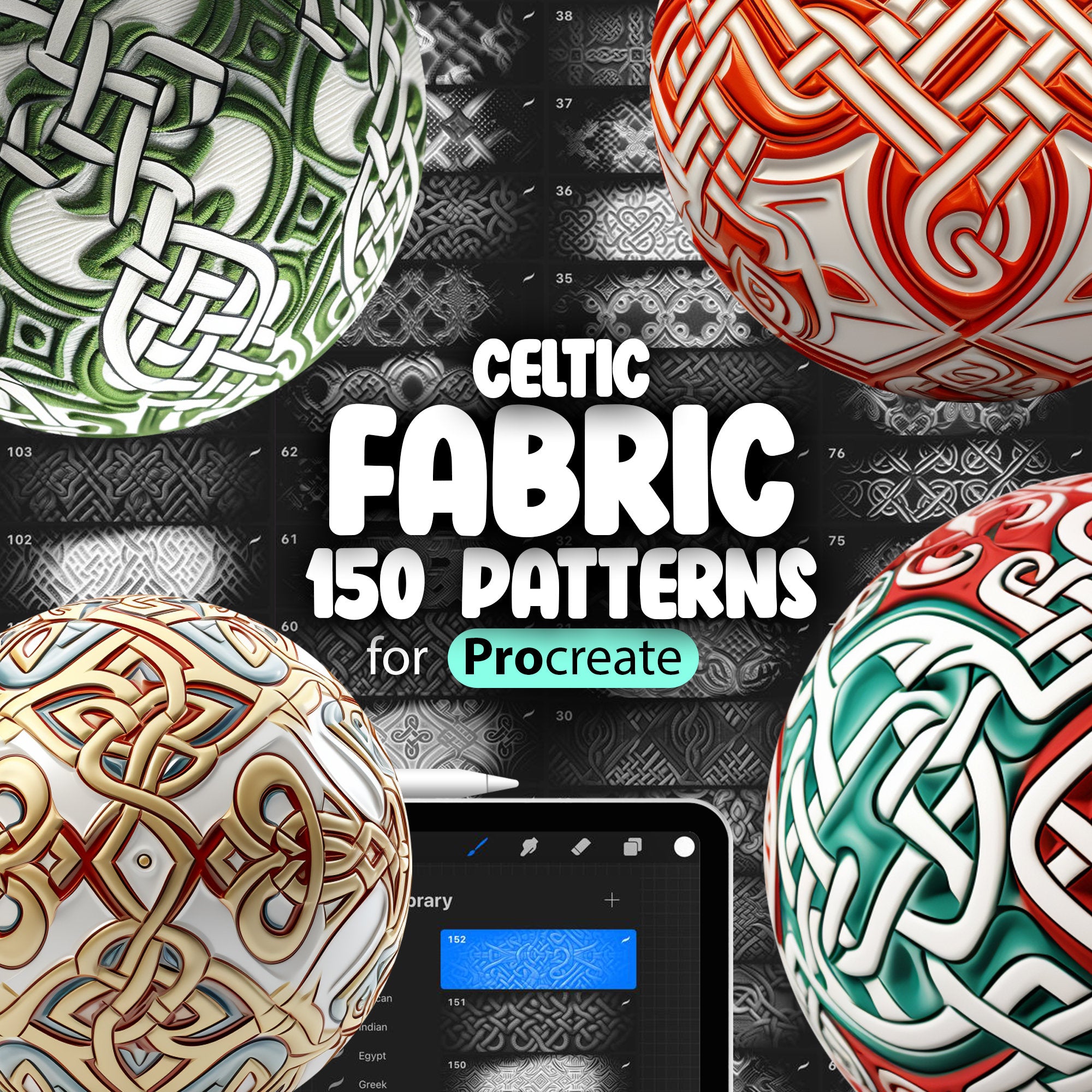 150 Procreate Celtic Pattern Brushes