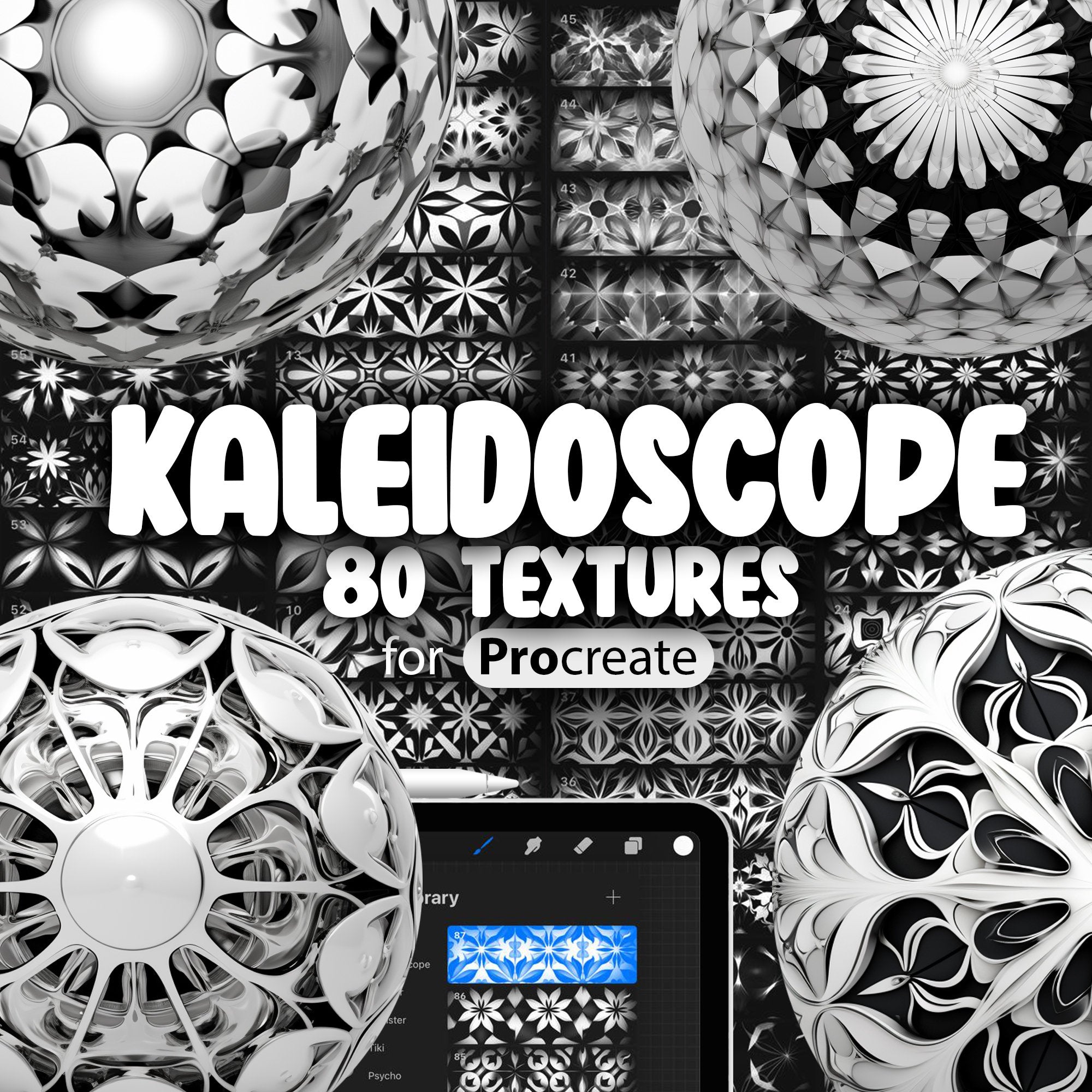 80 Procreate Kaleidoscope pattern brushes