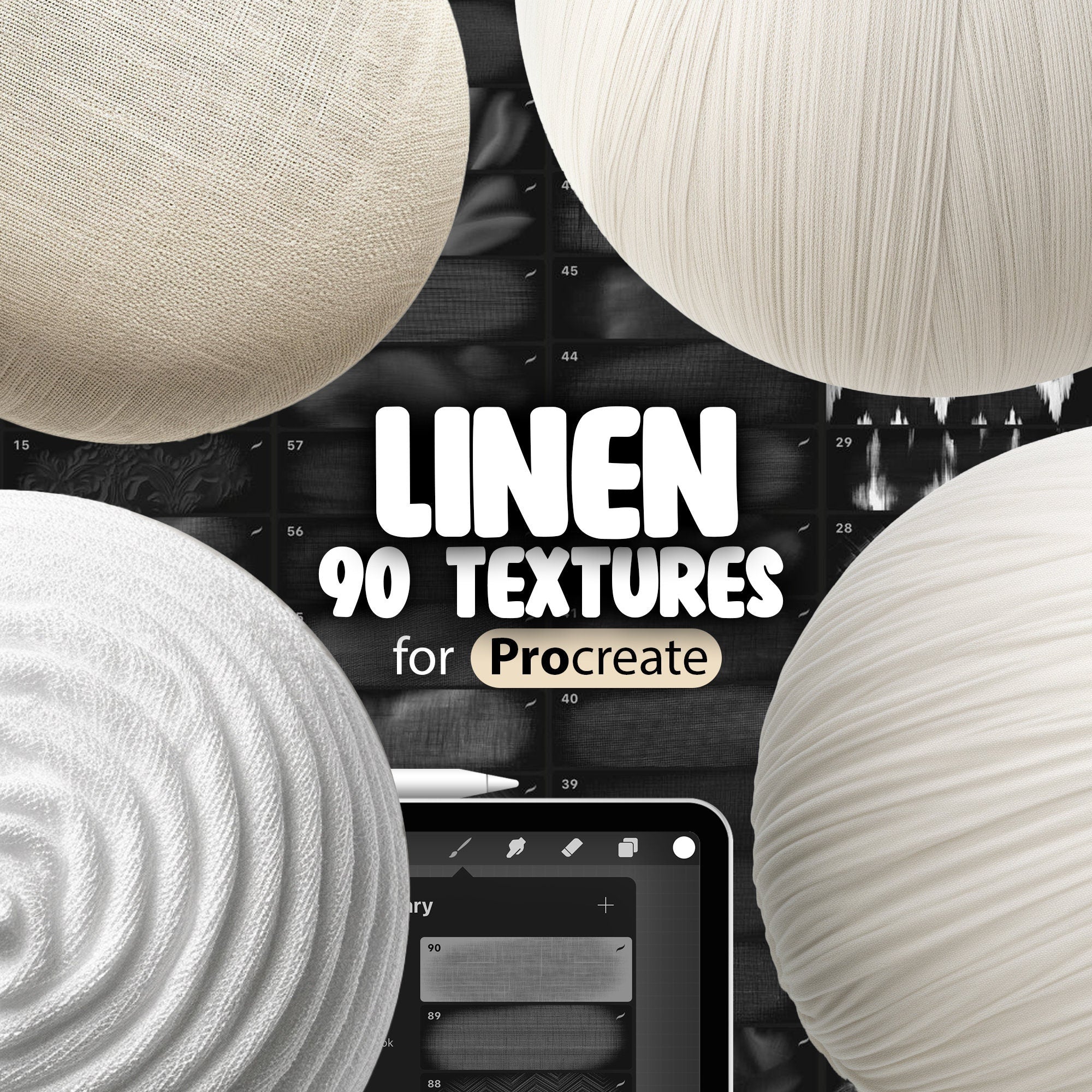 90 Procreate Linen Texture Brushes