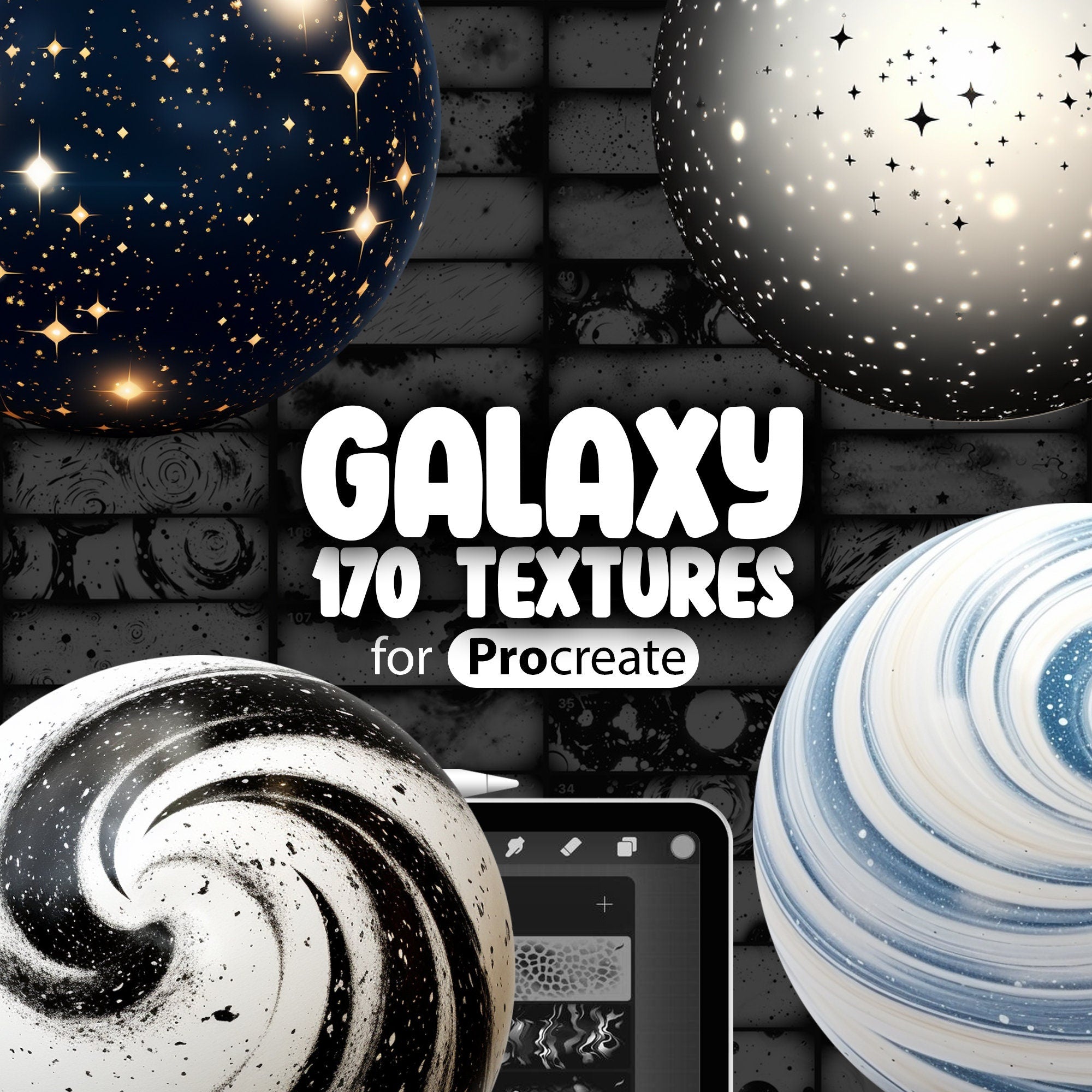 170 Procreate Galaxy Texture Brushes