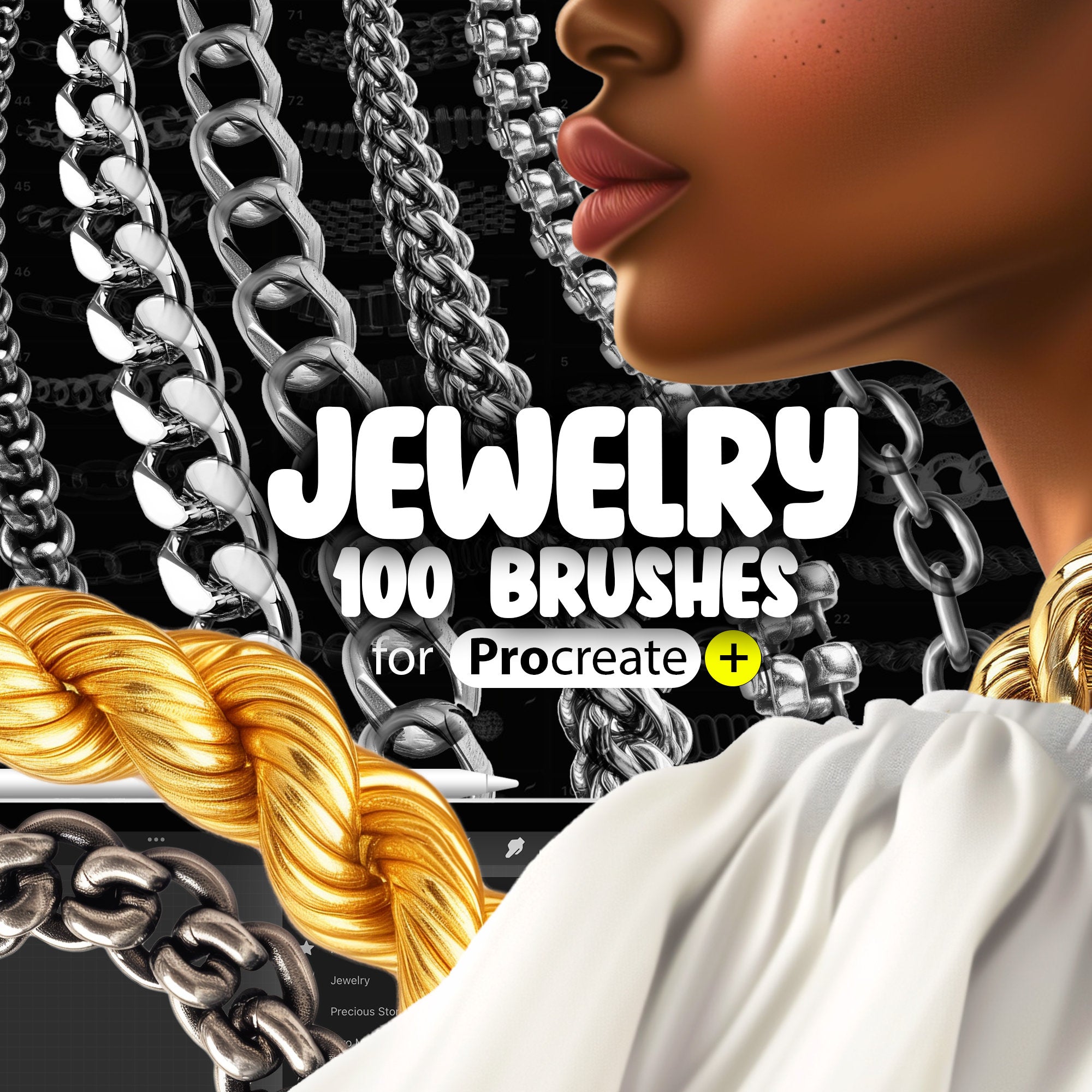 100 Procreate Jewelry Brushes